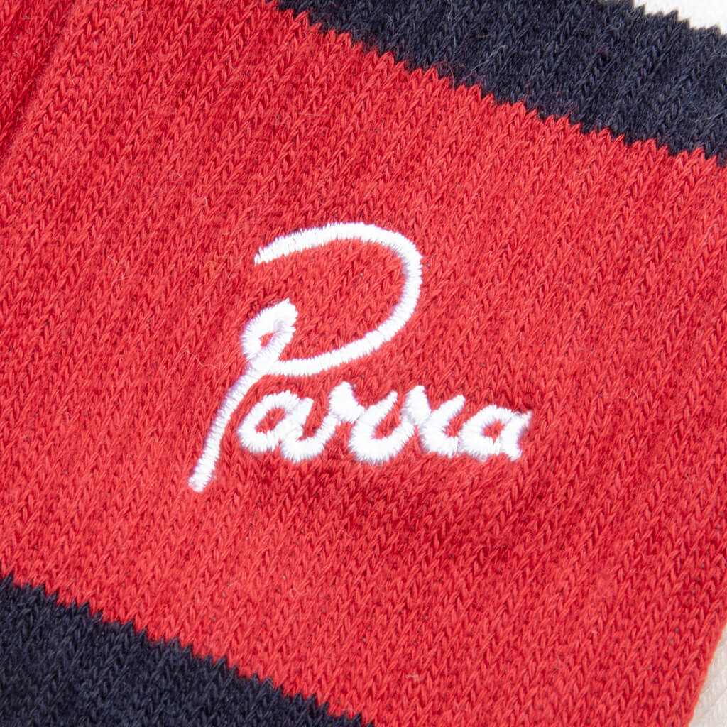 Signature Striped Crew Socks - Red - Image 2