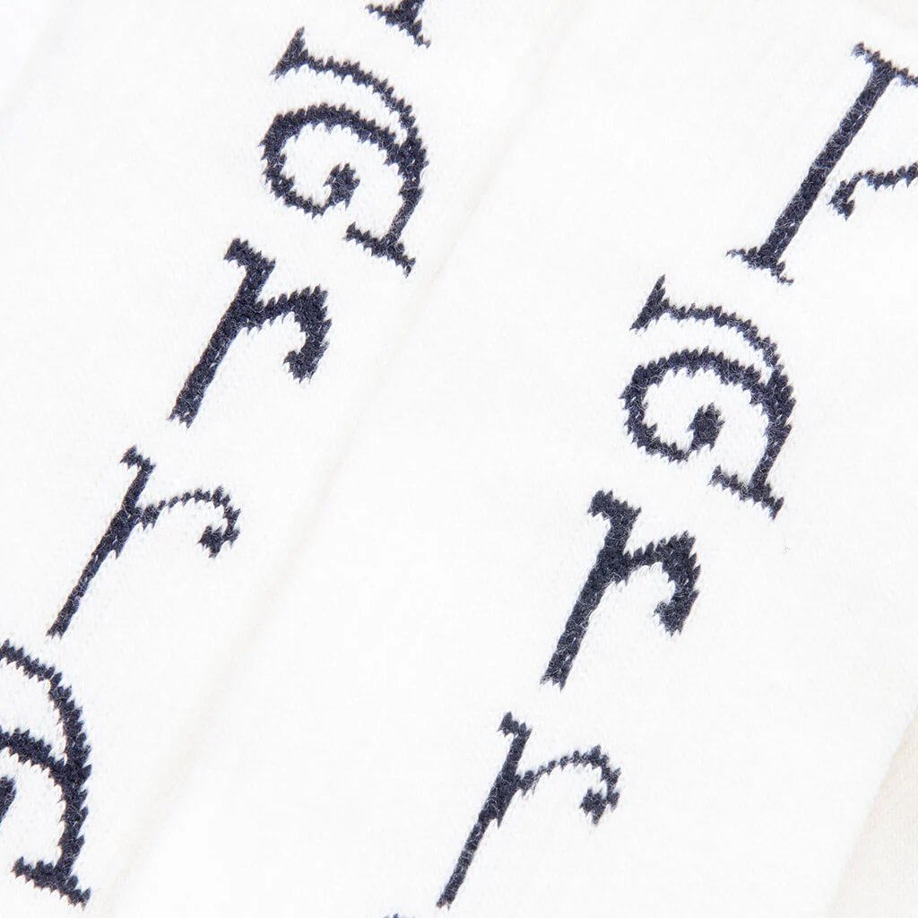 Weird Trad Logo Crew Socks - White - Image 2