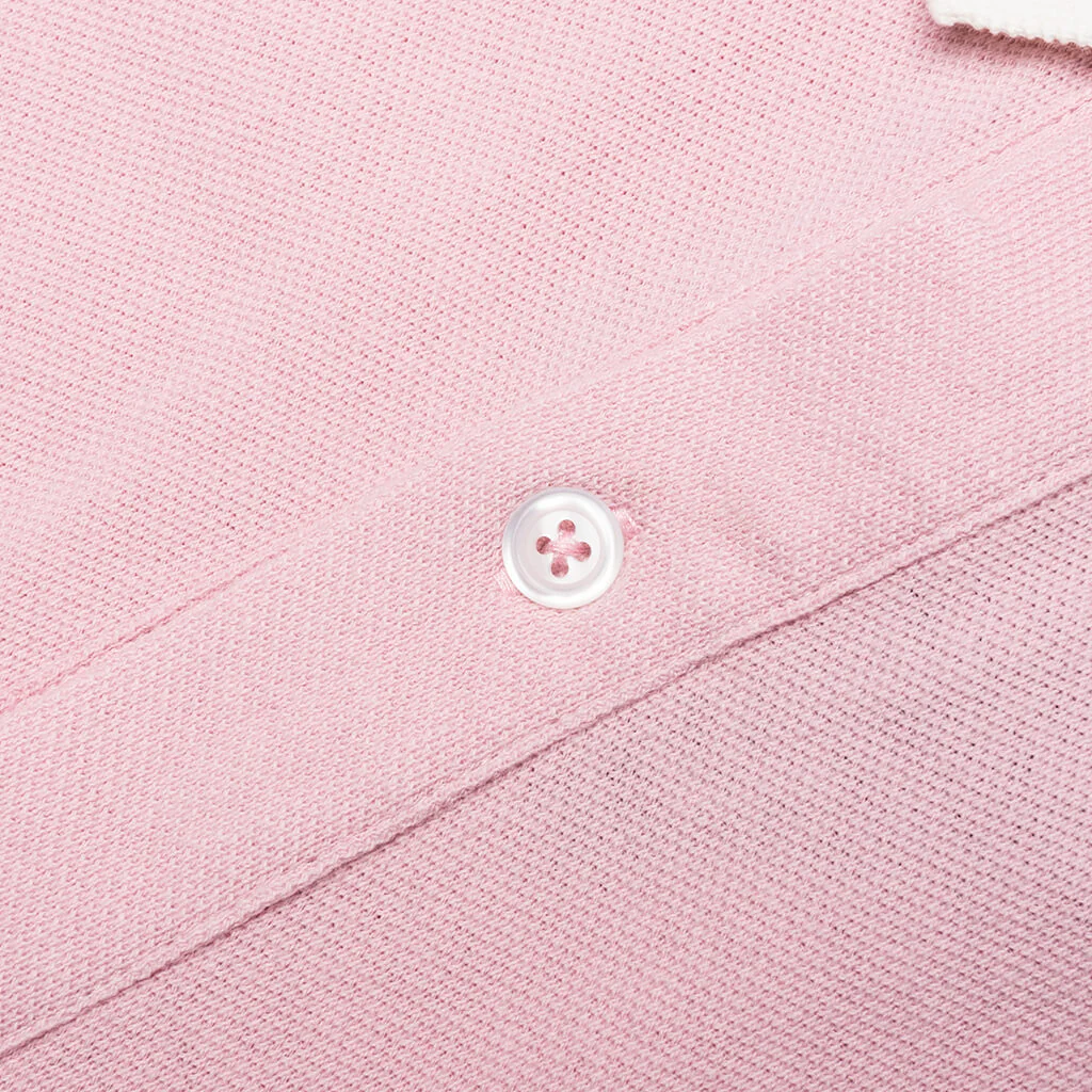 Winged Logo Polo Shirt - Pink/Off White - Image 4