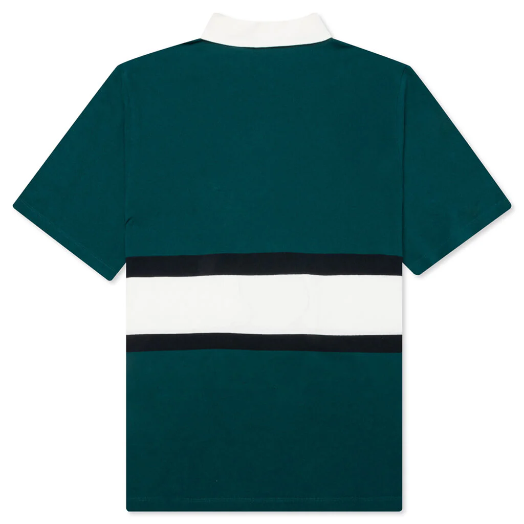 Winged Logo Polo Shirt - Teal/Off White - Image 2