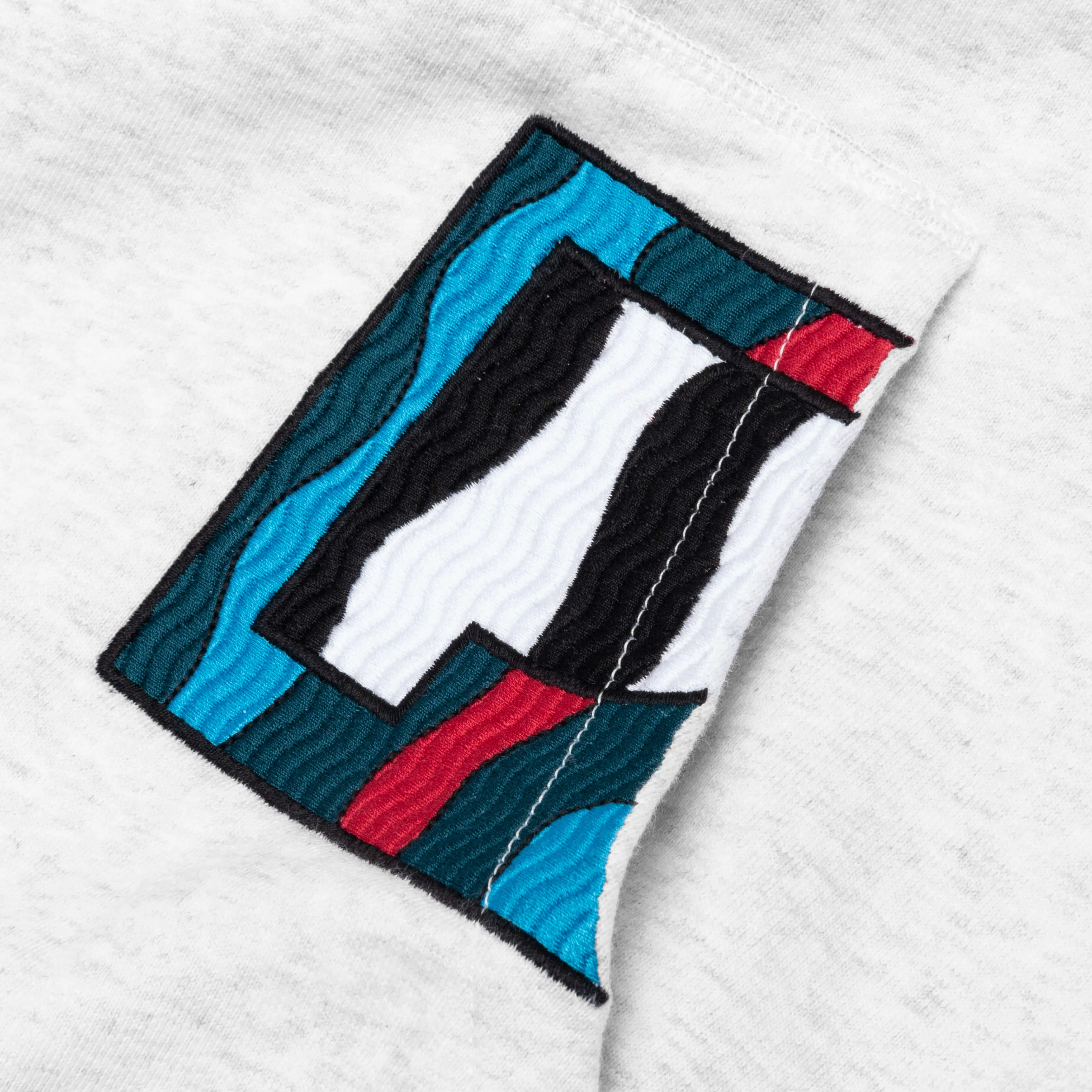 Zebra Striped P Hooded Sweatshirt - Ash Grey - Image 4