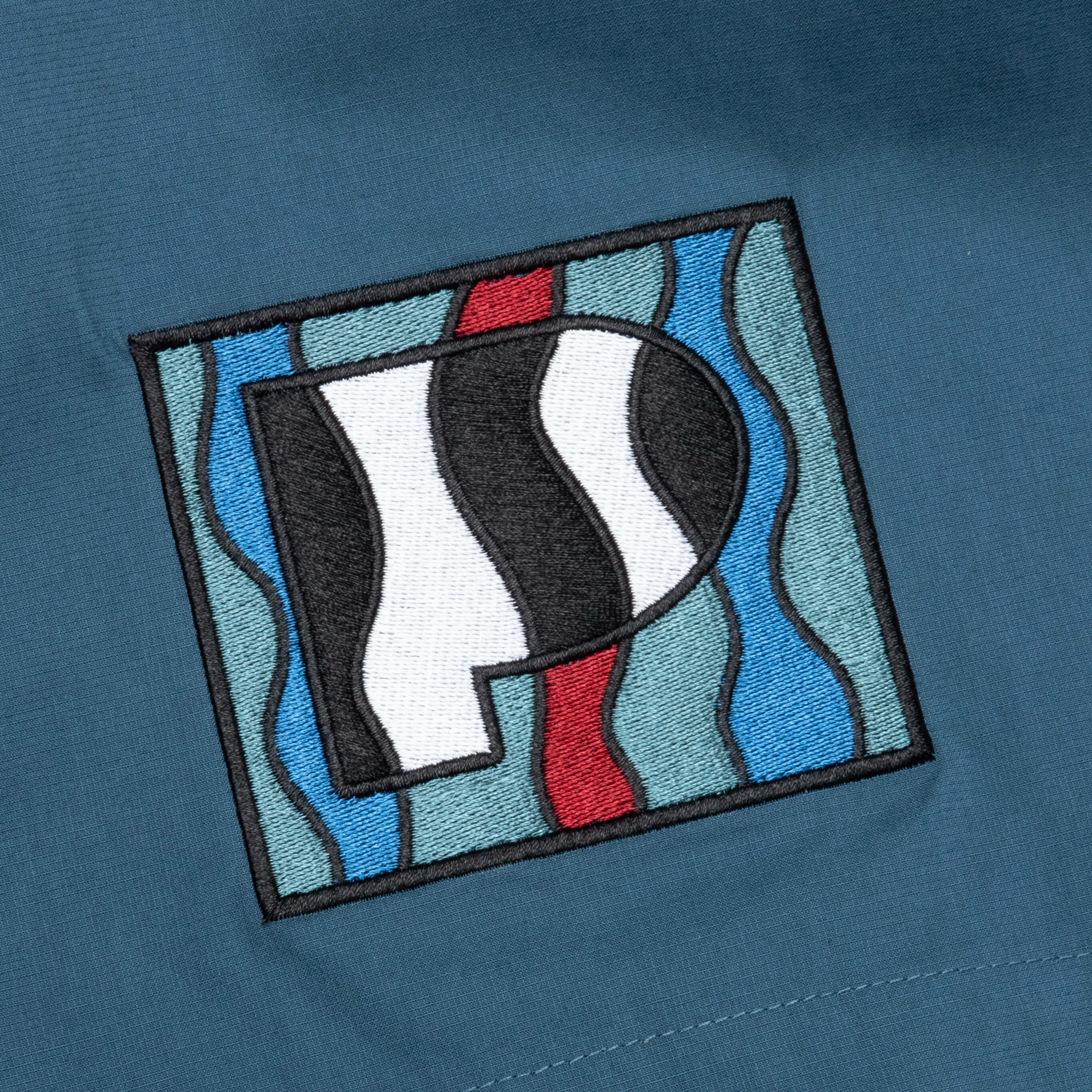 Zebra Striped P Shorts - Teal - Image 4
