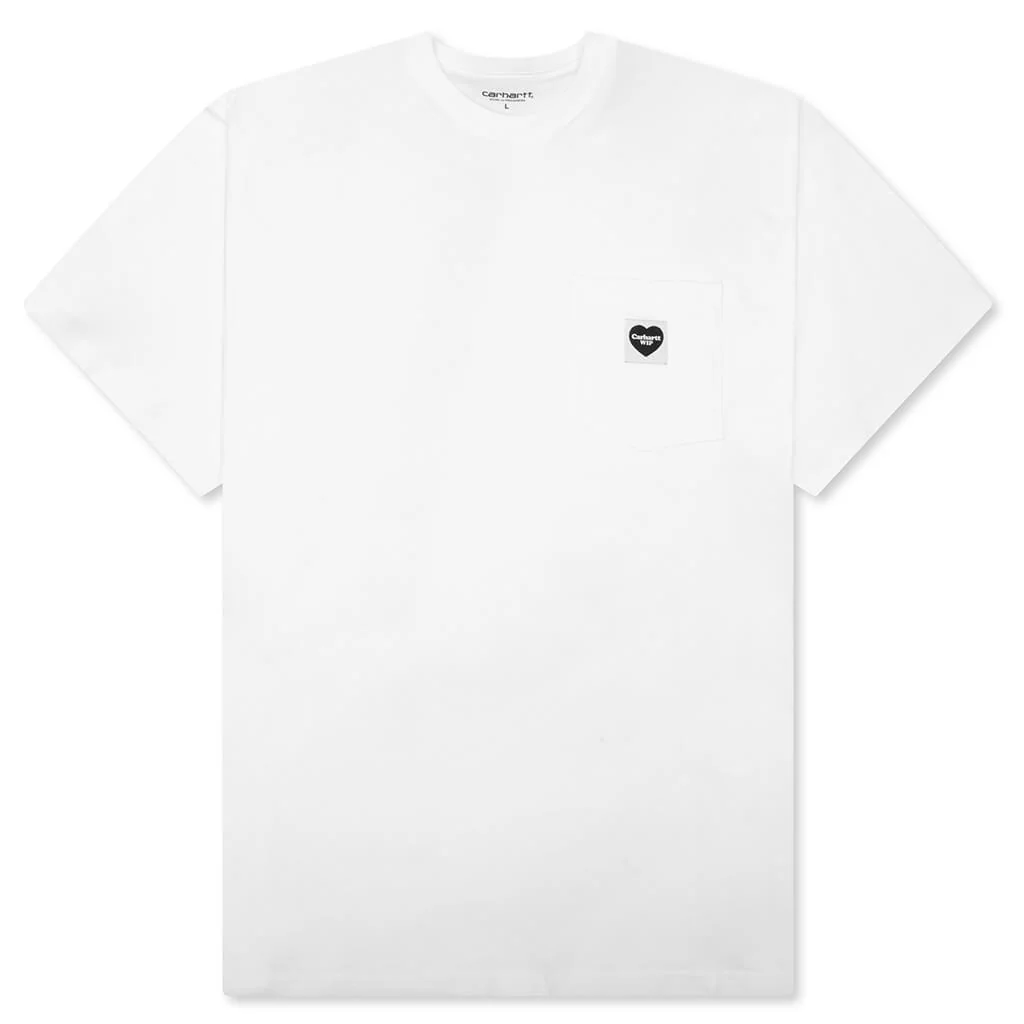 S/S Pocket Heart T-Shirt - White/Black