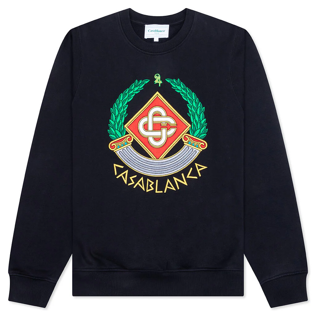 Casa Crest Embroidered Sweatshirt - Black