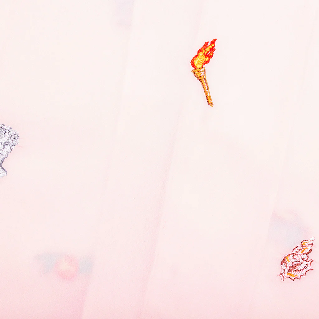 Embroidery Motifs Logo S/S Shirt - Light Pink - Image 5