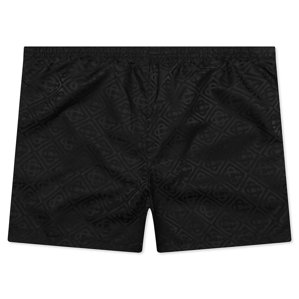 Printed Swim Shorts - Black - Image 2