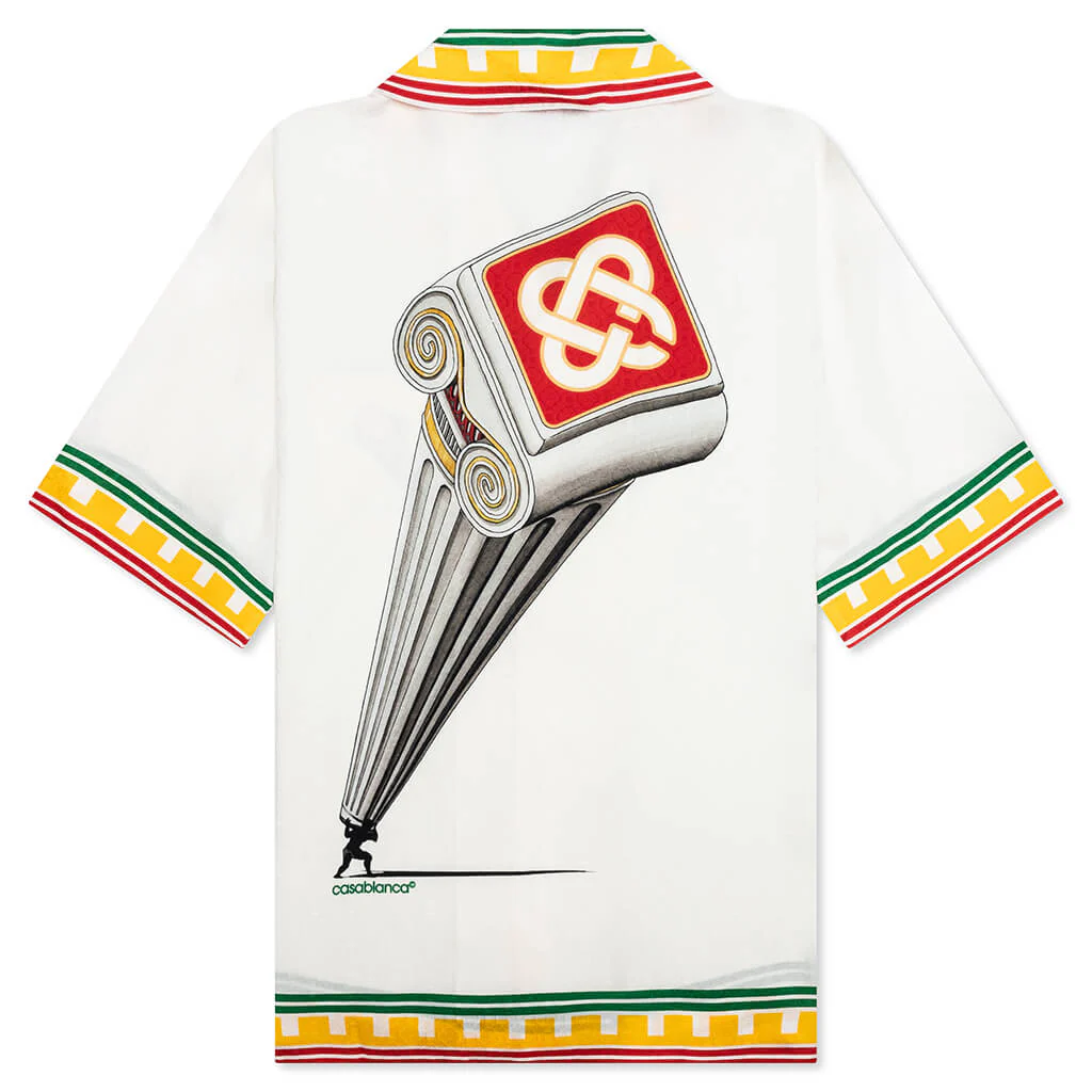 Short Sleeve Cuban Collar Shirt - White - Image 2