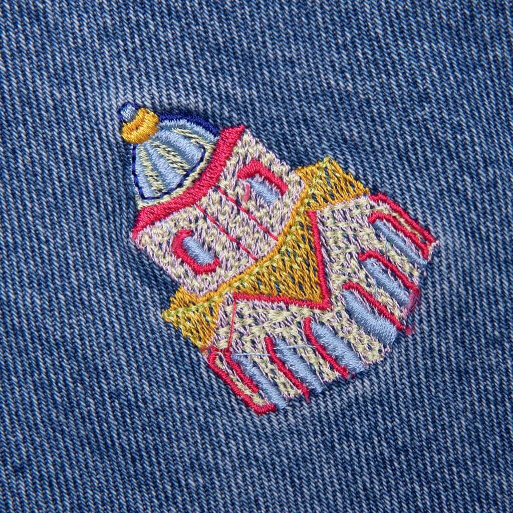 Stone Wash Denim Embroidered Motif Jean - Stone Wash - Image 5
