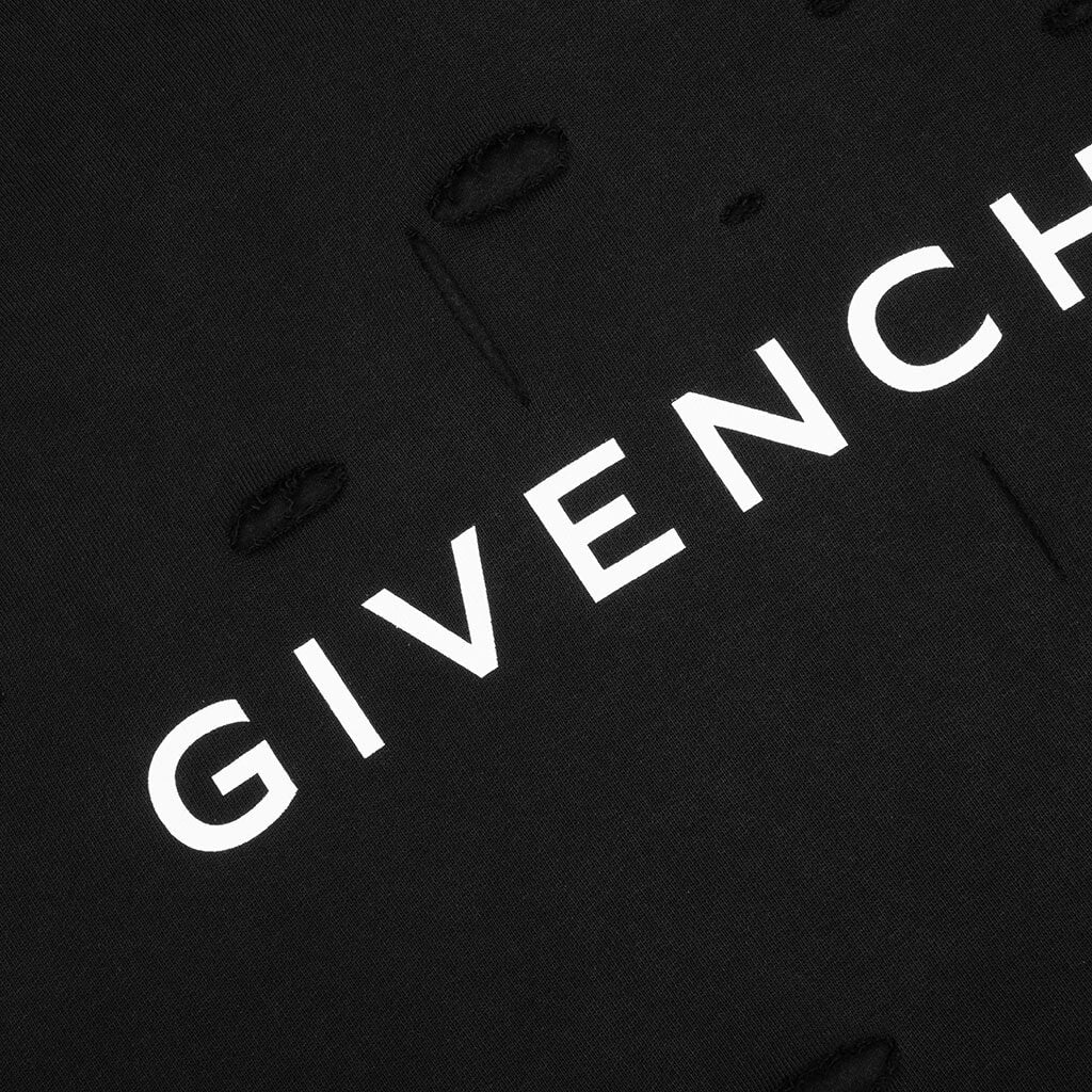 Fleece Hoodie Destroyed Effect - Faded Black - Image 3