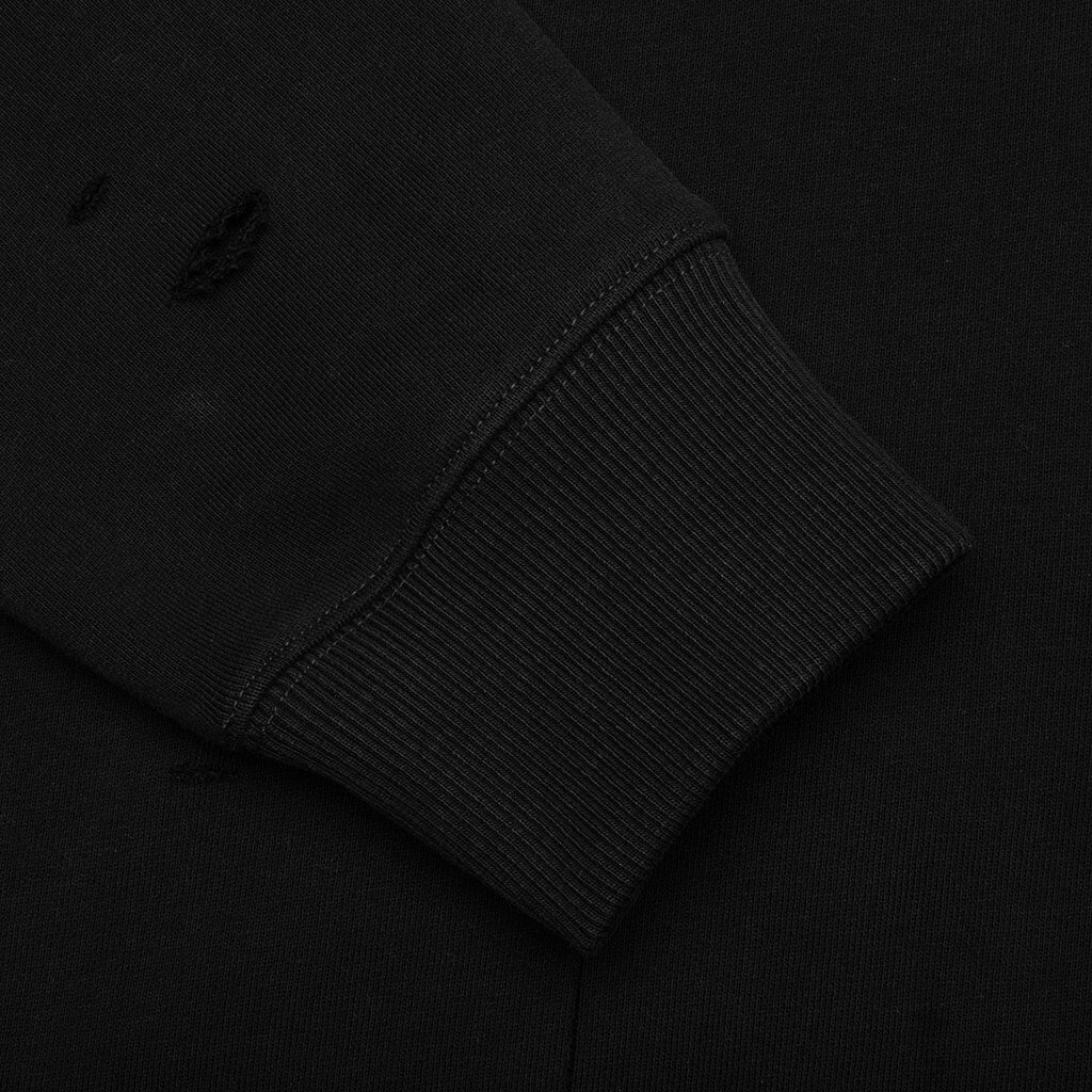 Fleece Hoodie Destroyed Effect - Faded Black - Image 6