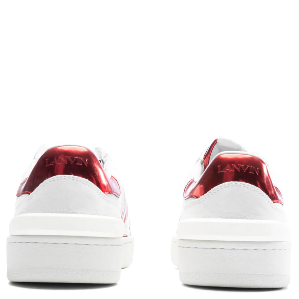Clay Low Top Sneakers - White/Red - Image 4