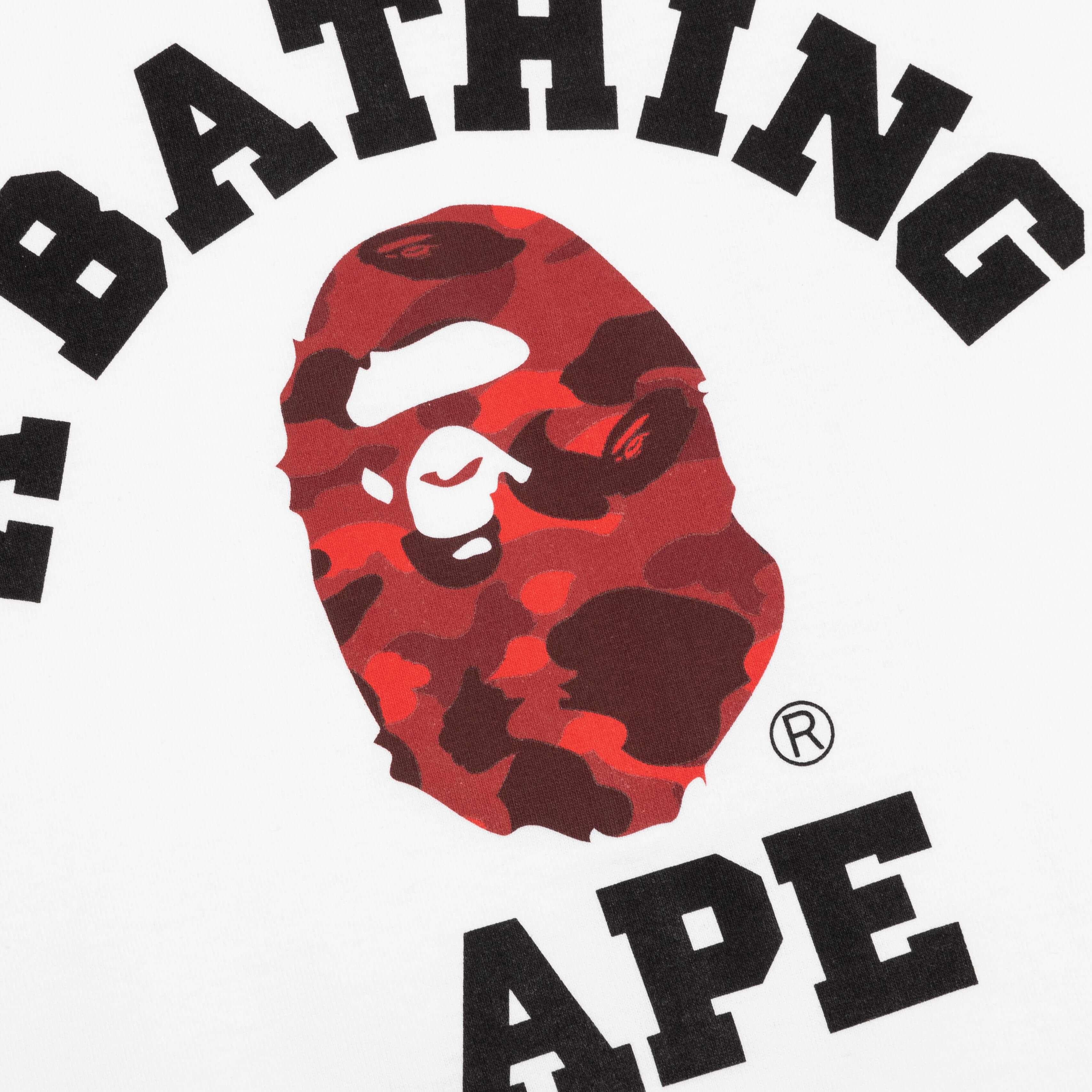 Color Camo College Tee - White/Red - Image 3