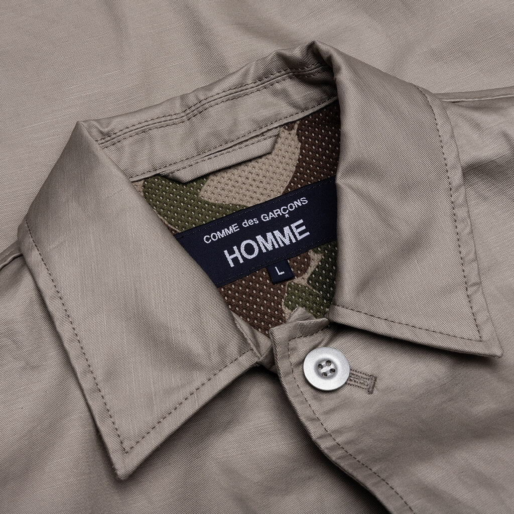 Multi-Pocket Chore Jacket - Grey Beige - Image 3