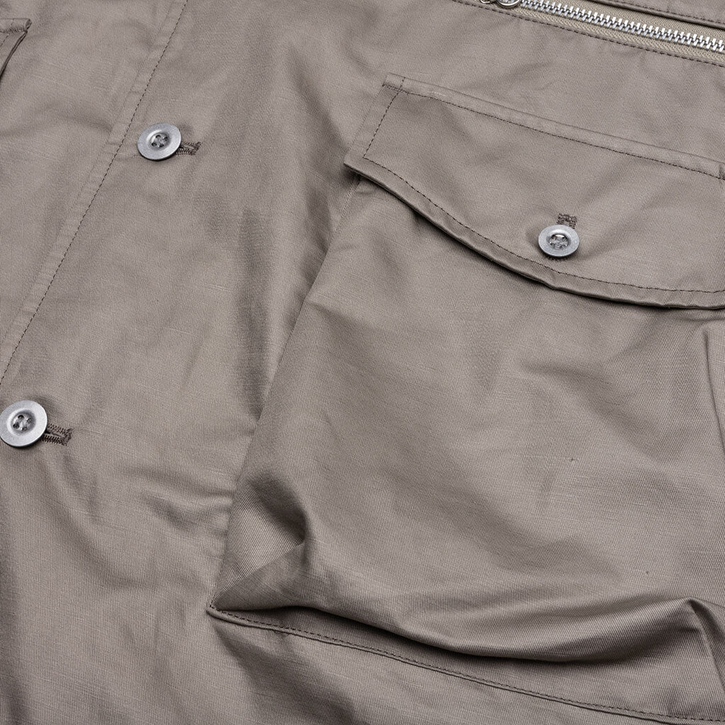 Multi-Pocket Chore Jacket - Grey Beige - Image 4