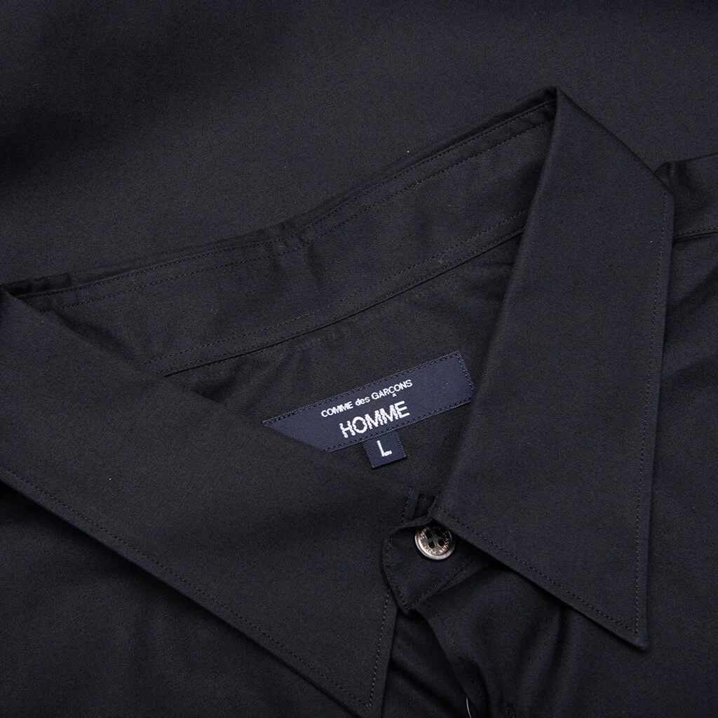 Curved Hem Short Sleeve Shirt - Black - Image 3