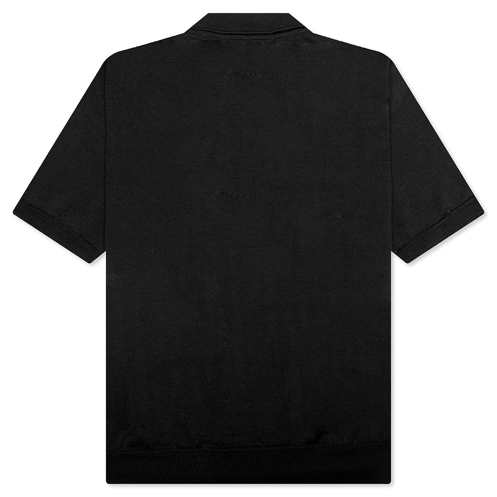 Red Emblem S/S Polo Neck - Black - Image 2