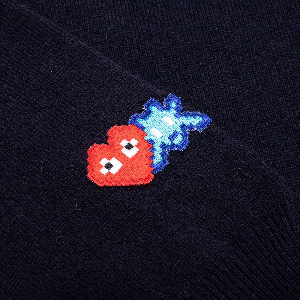 Comme des Garcons PLAY x the Artist Invader Button Cardigan - Navy - Image 3