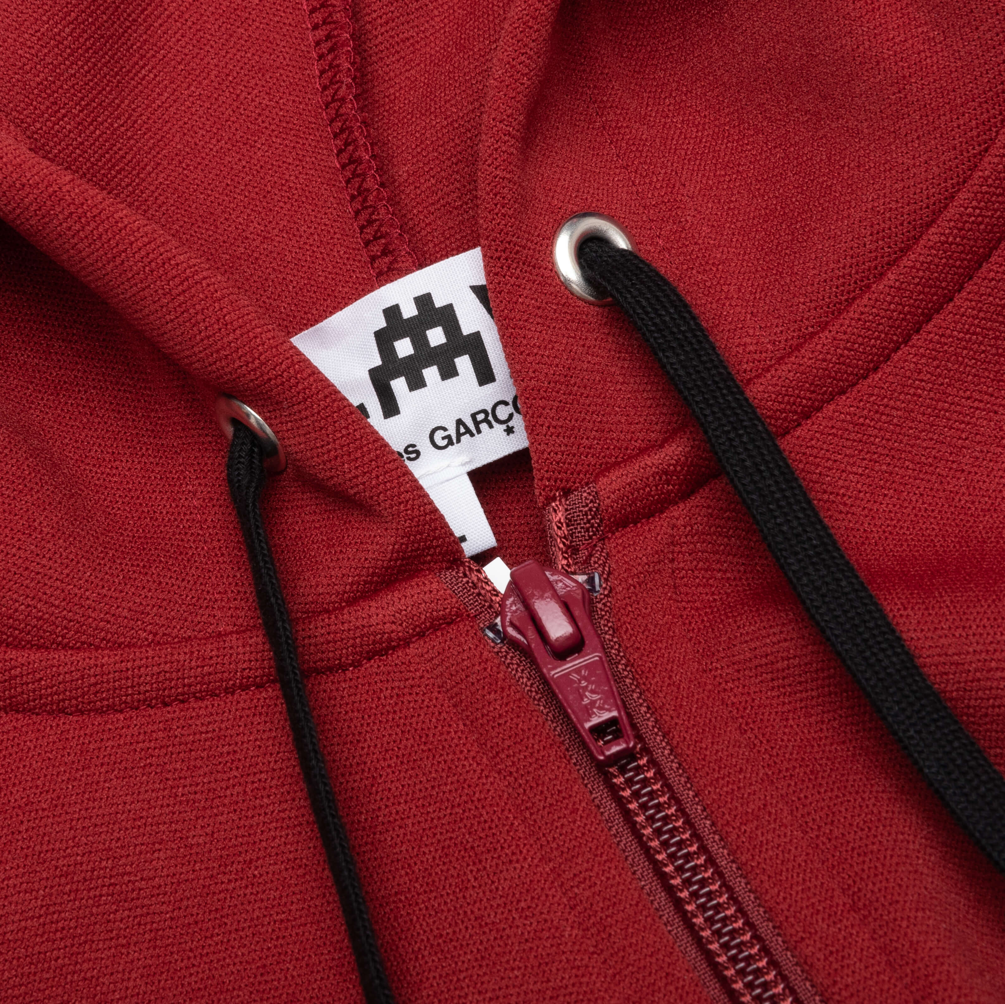 Comme des Garcons PLAY x the Artist Invader Full-Zip Hoodie - Burgundy - Image 3