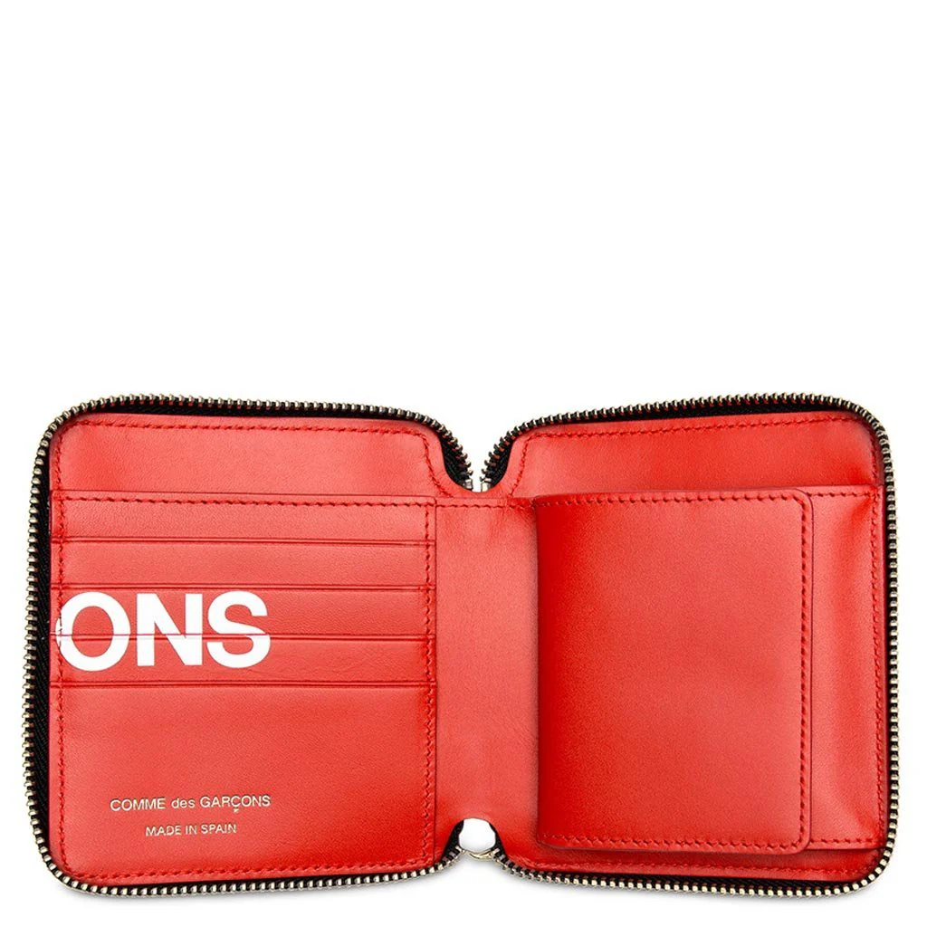 Comme des Garcons Huge Logo Leather Wallet - Red - Image 2