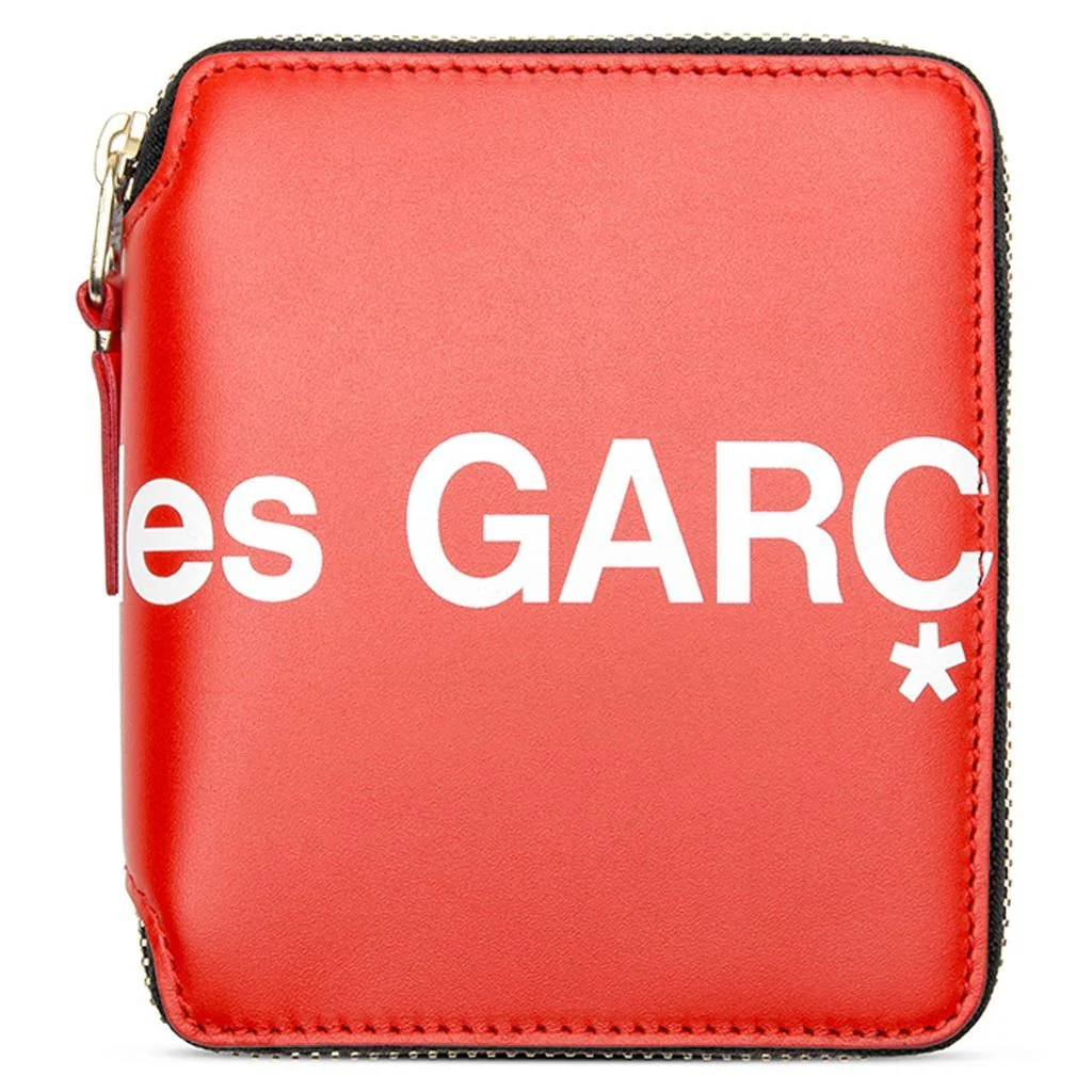 Comme des Garcons Huge Logo Leather Wallet - Red - Image 3