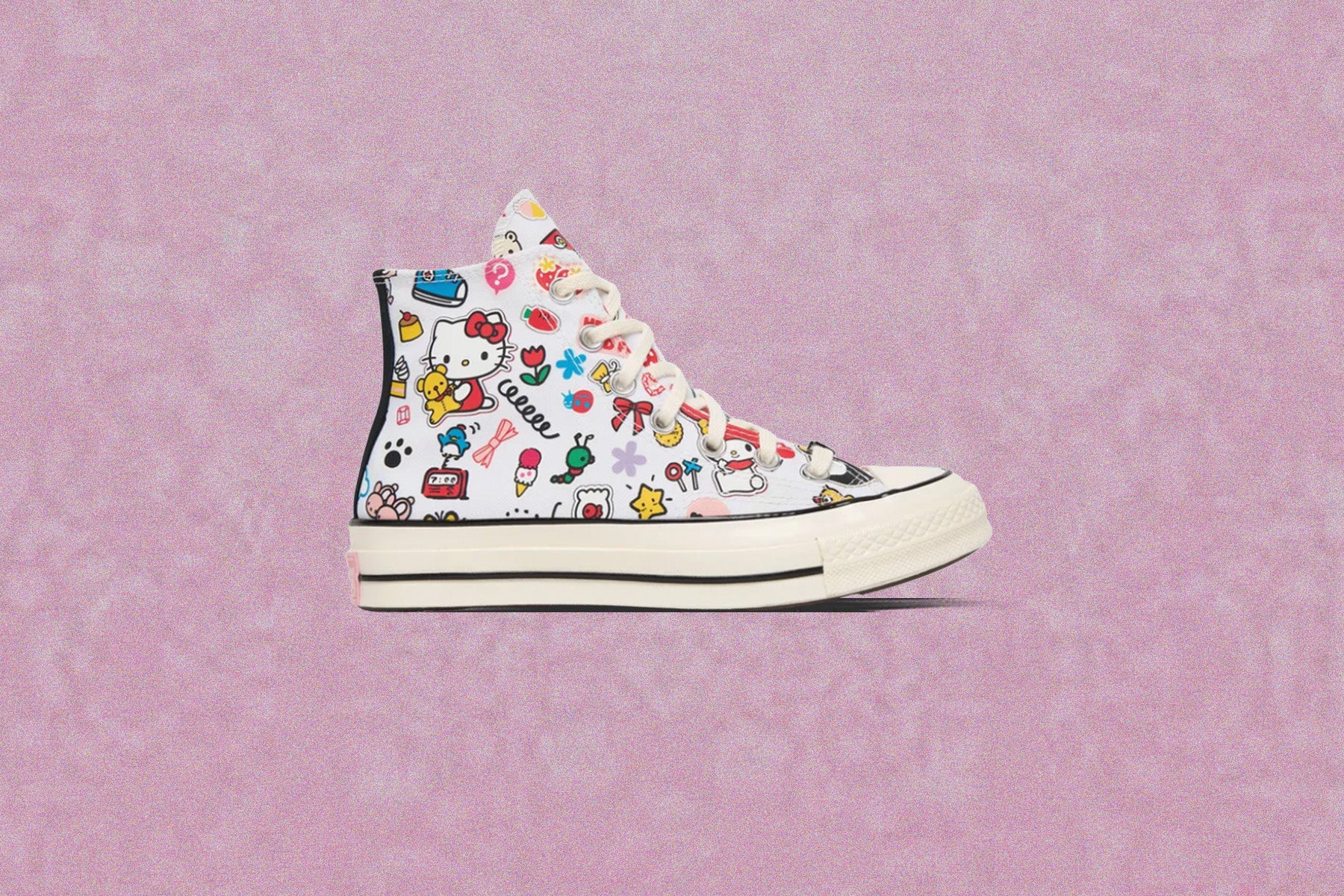 Converse x Hello Kitty Chuck 70 Hi - White/Pink/Green - Image 2