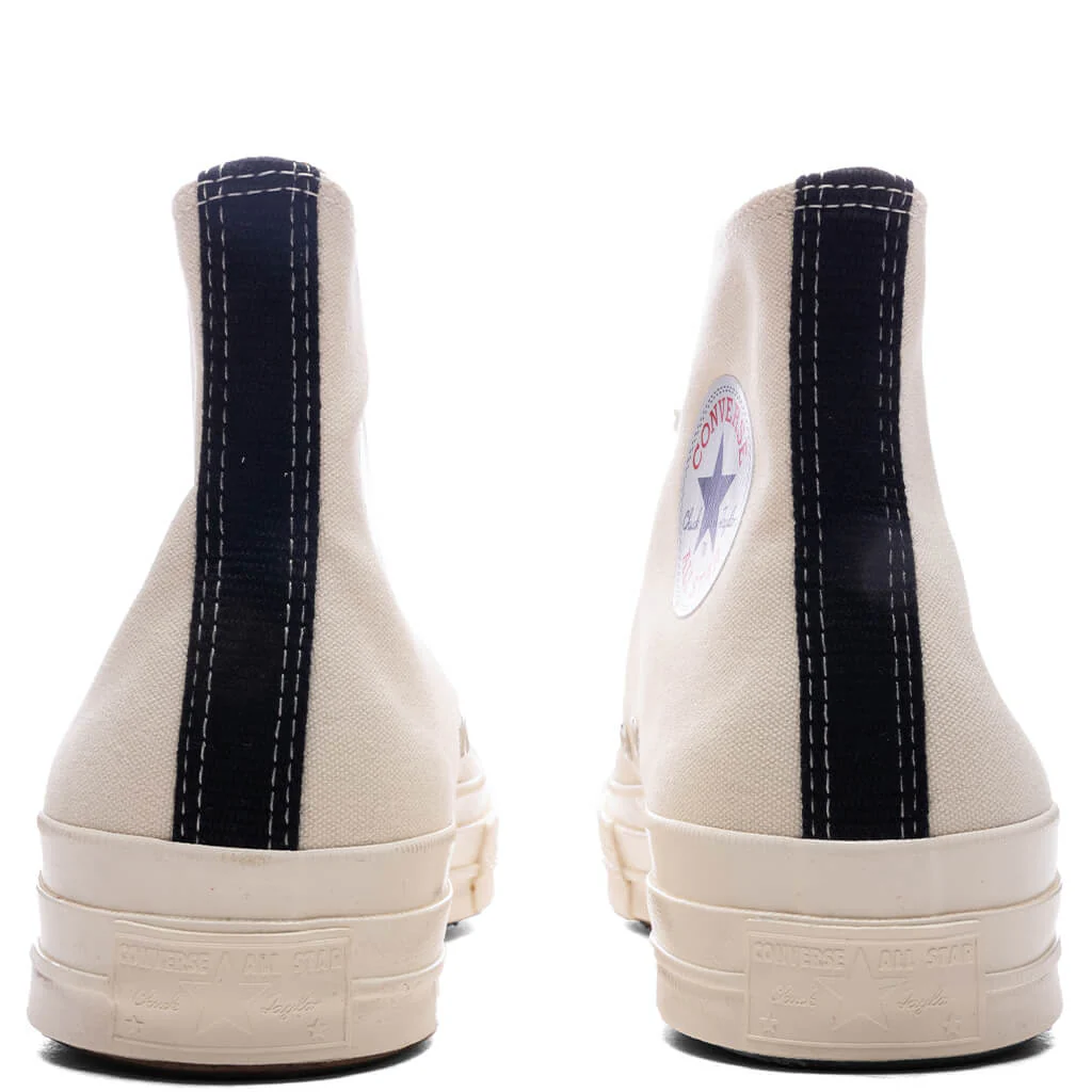 Converse x Comme Des Garcons PLAY All Star Chuck '70 Hi Small Red Heart - White - Image 4