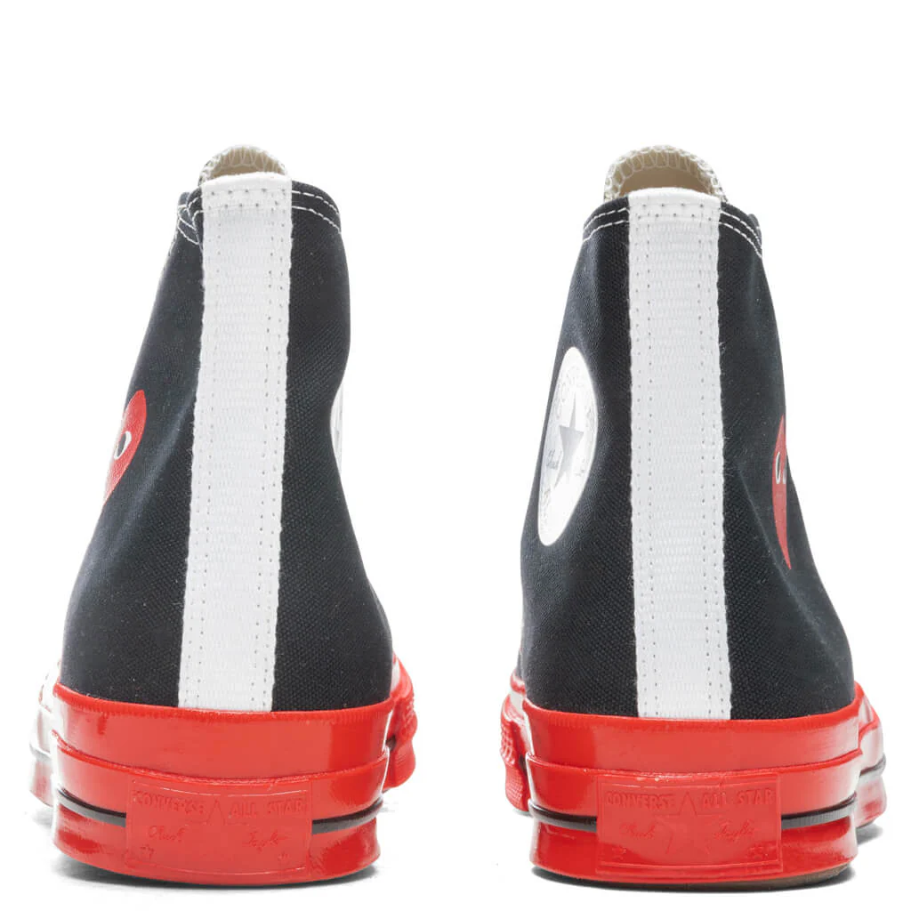 Converse x Comme Des Garcons PLAY All Star Chuck '70 Hi Red Sole - Black - Image 4