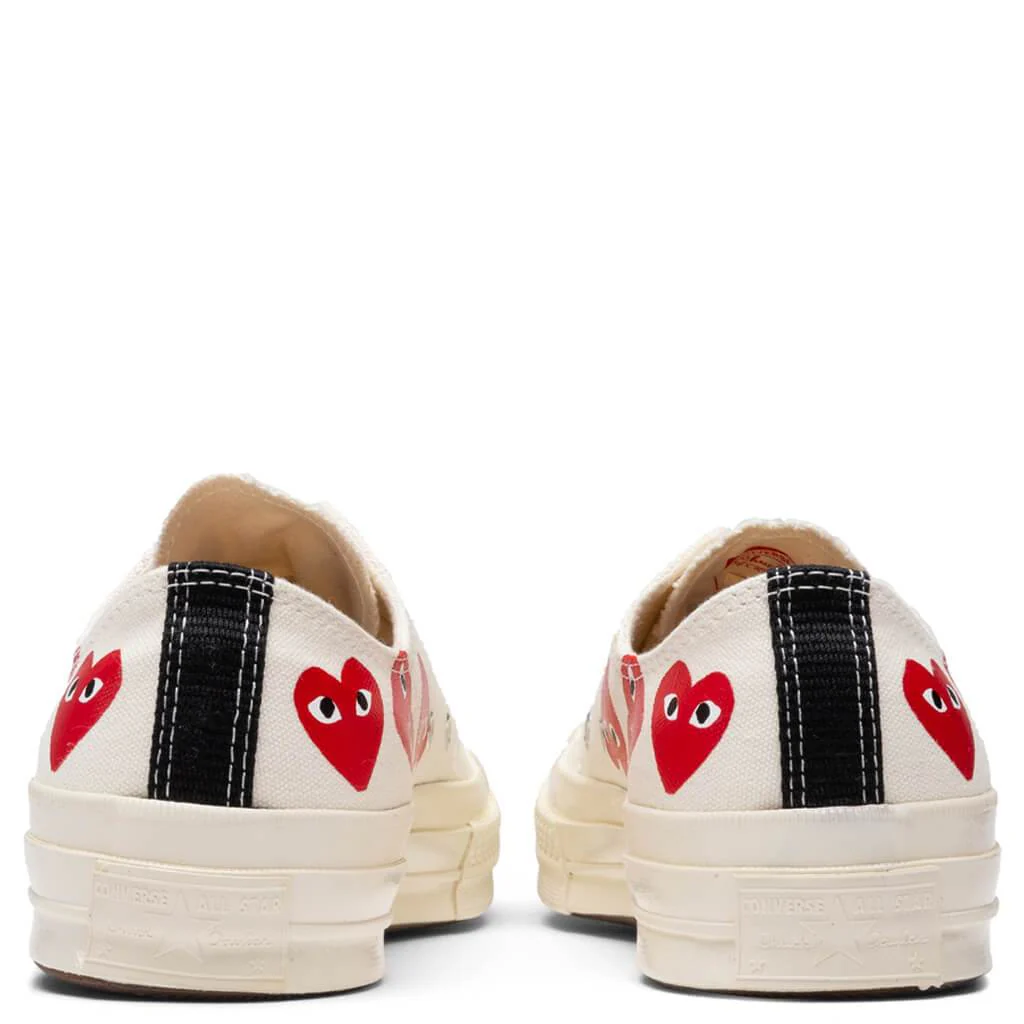 Converse x Comme Des Garcons PLAY All Star Chuck '70 Ox "Multi Heart" - Off-White [2019] - Image 4