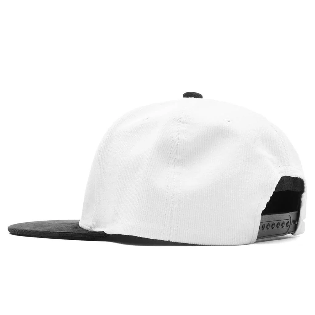 Corduroy College Snap Back Cap - White - Image 4