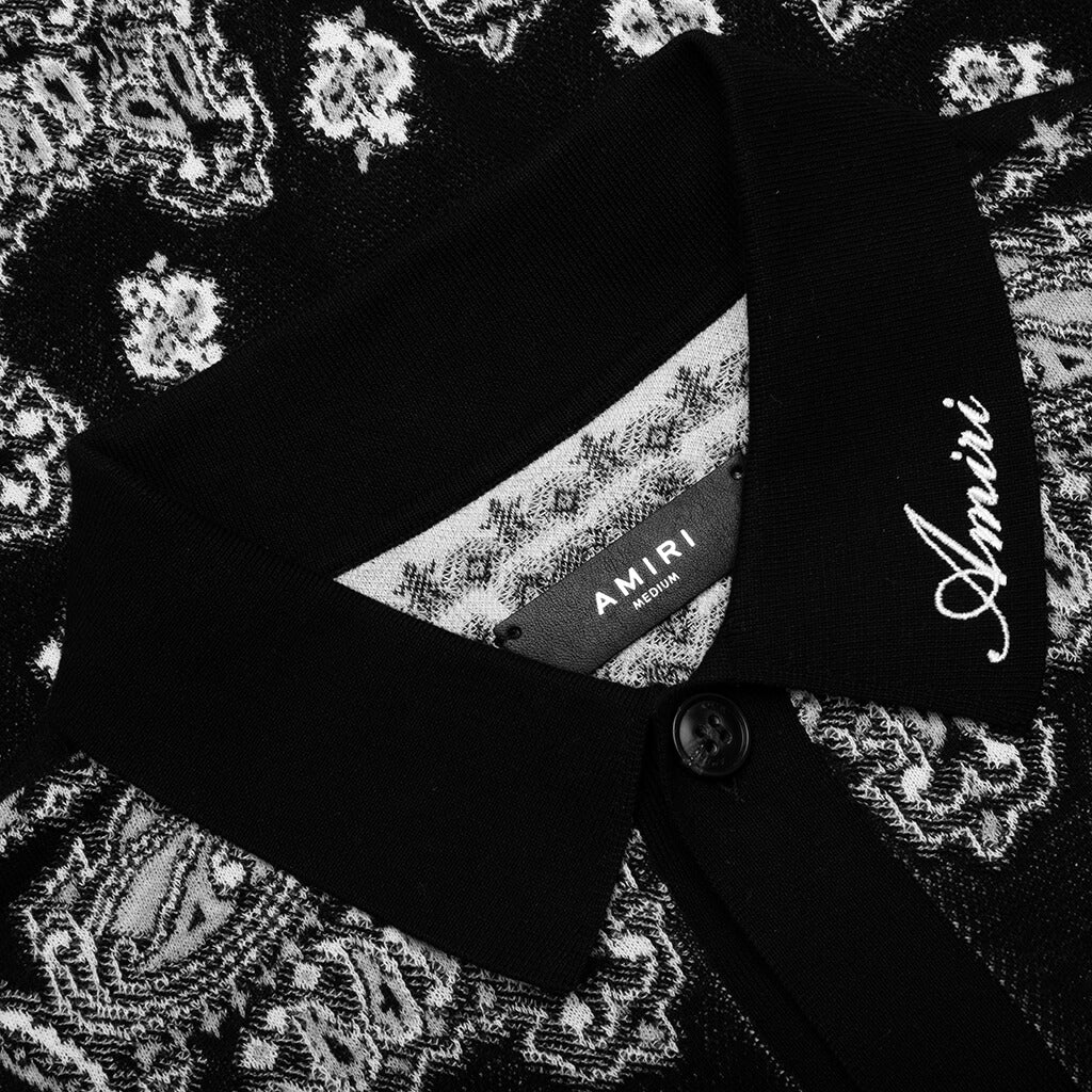 Cotton Bandana S/S Polo - Black - Image 3