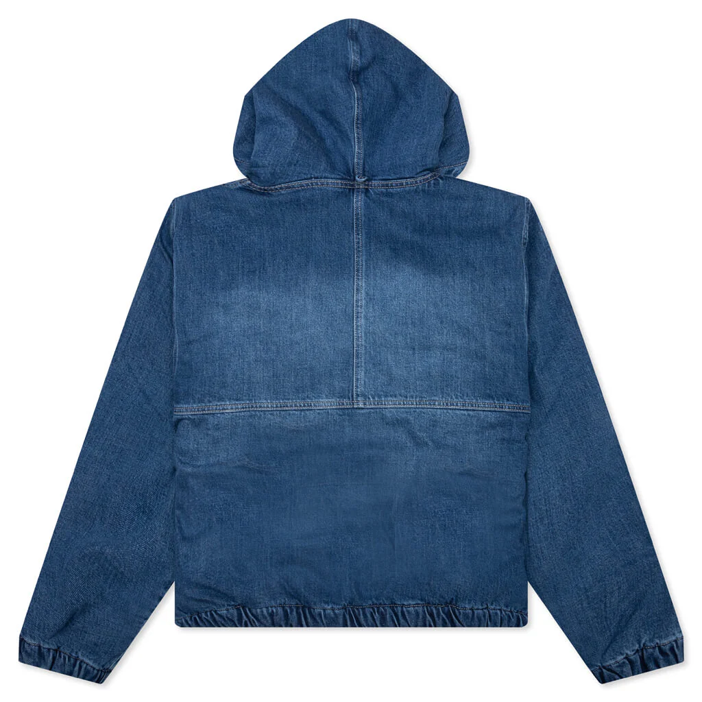 Denim Sherpa Work Jacket - Washed Blue - Image 2