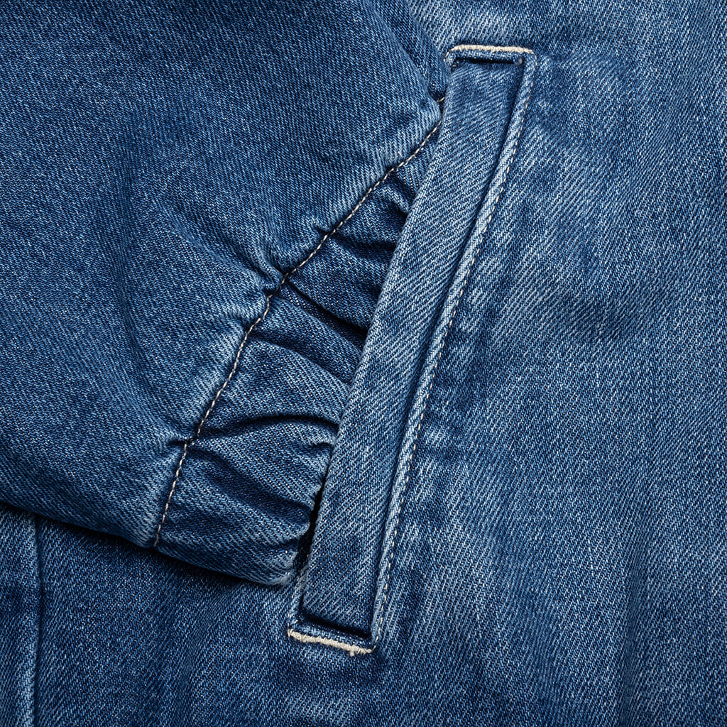 Denim Sherpa Work Jacket - Washed Blue - Image 5