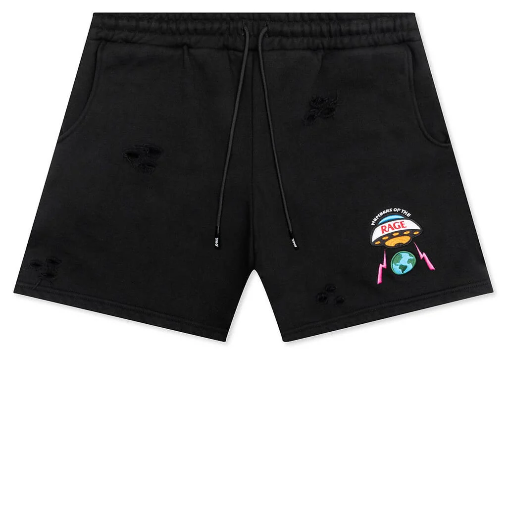 Distressed Shorts Small Logo - Black