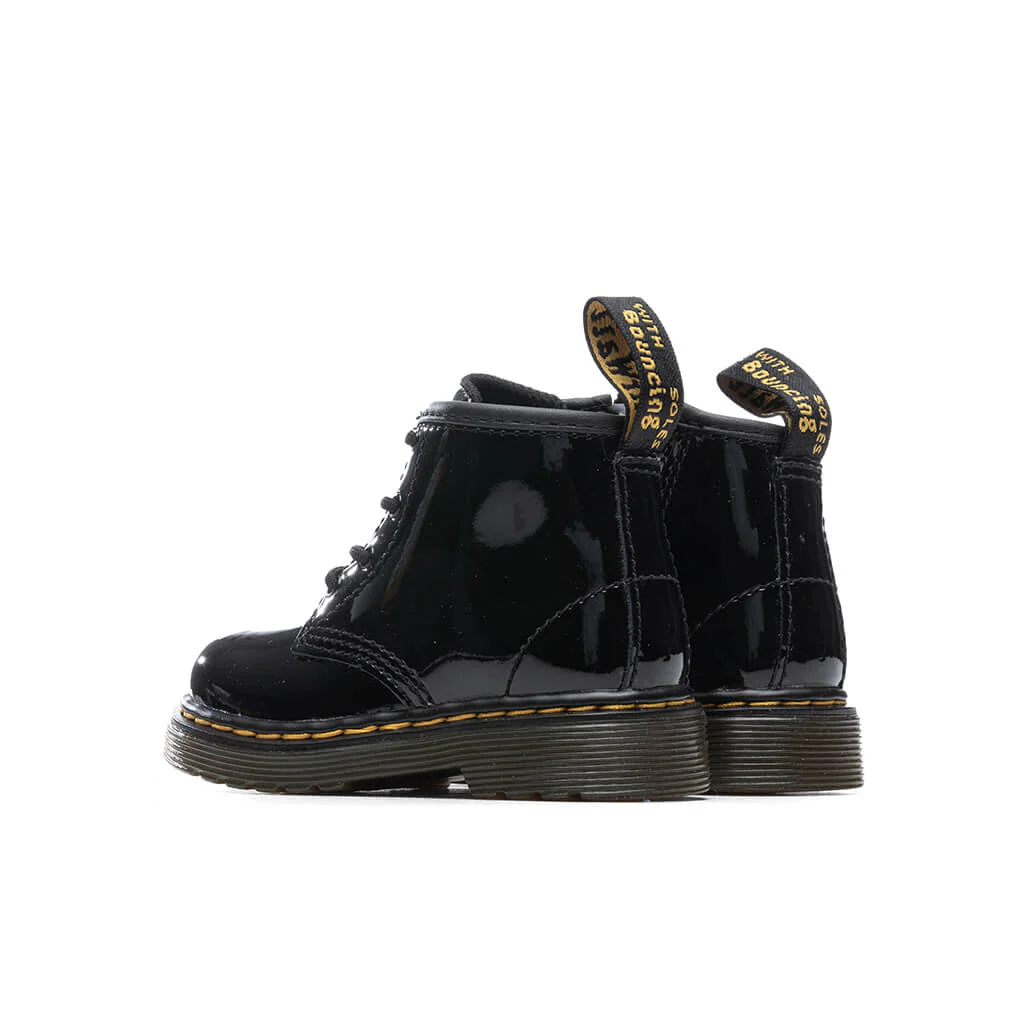 Infant 1460 Patent Leather Lace Up Boots - Black - Image 3