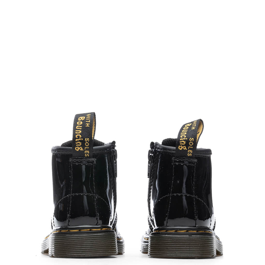 Infant 1460 Patent Leather Lace Up Boots - Black - Image 4