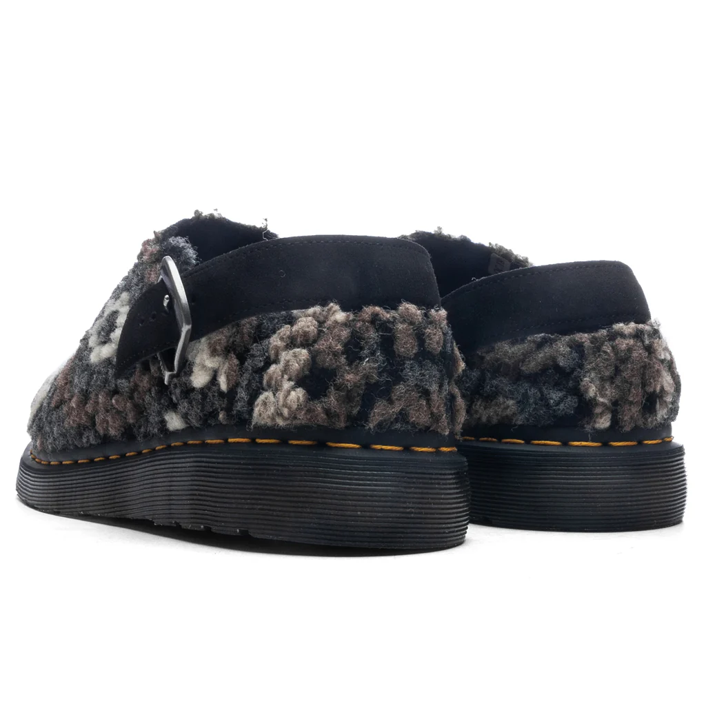 Isham Crochet Wool Suede Mules - Black - Image 3