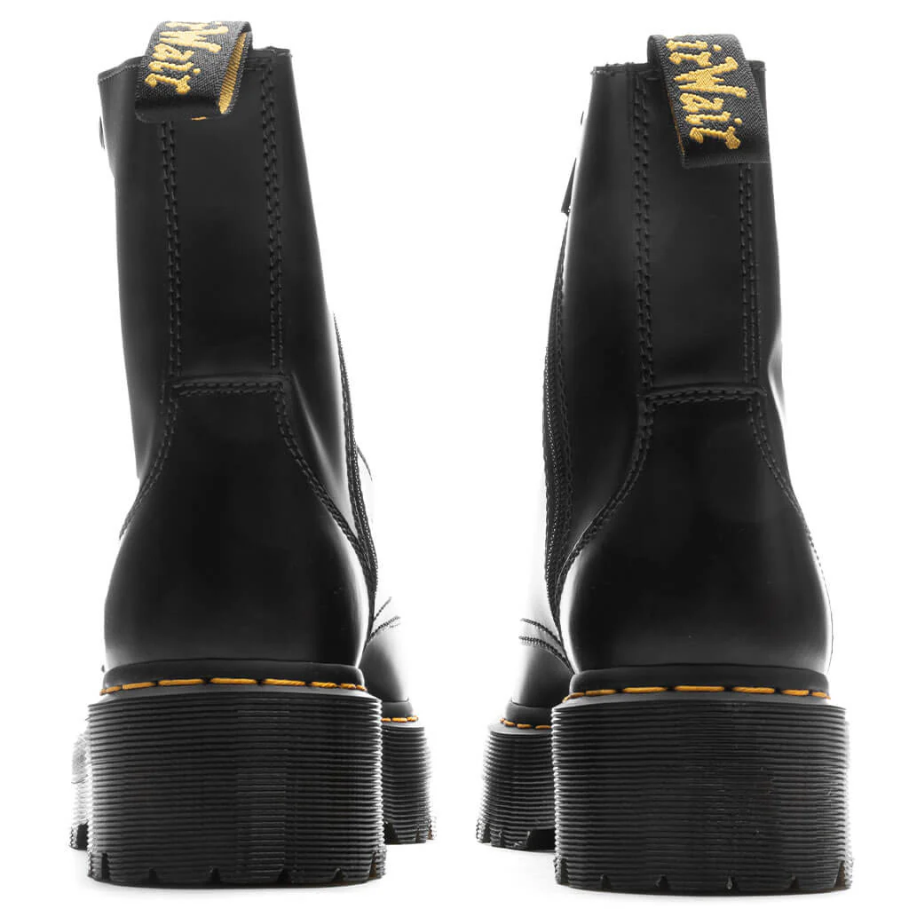 Jarrick Smooth Leather Platform Boots - Black - Image 4