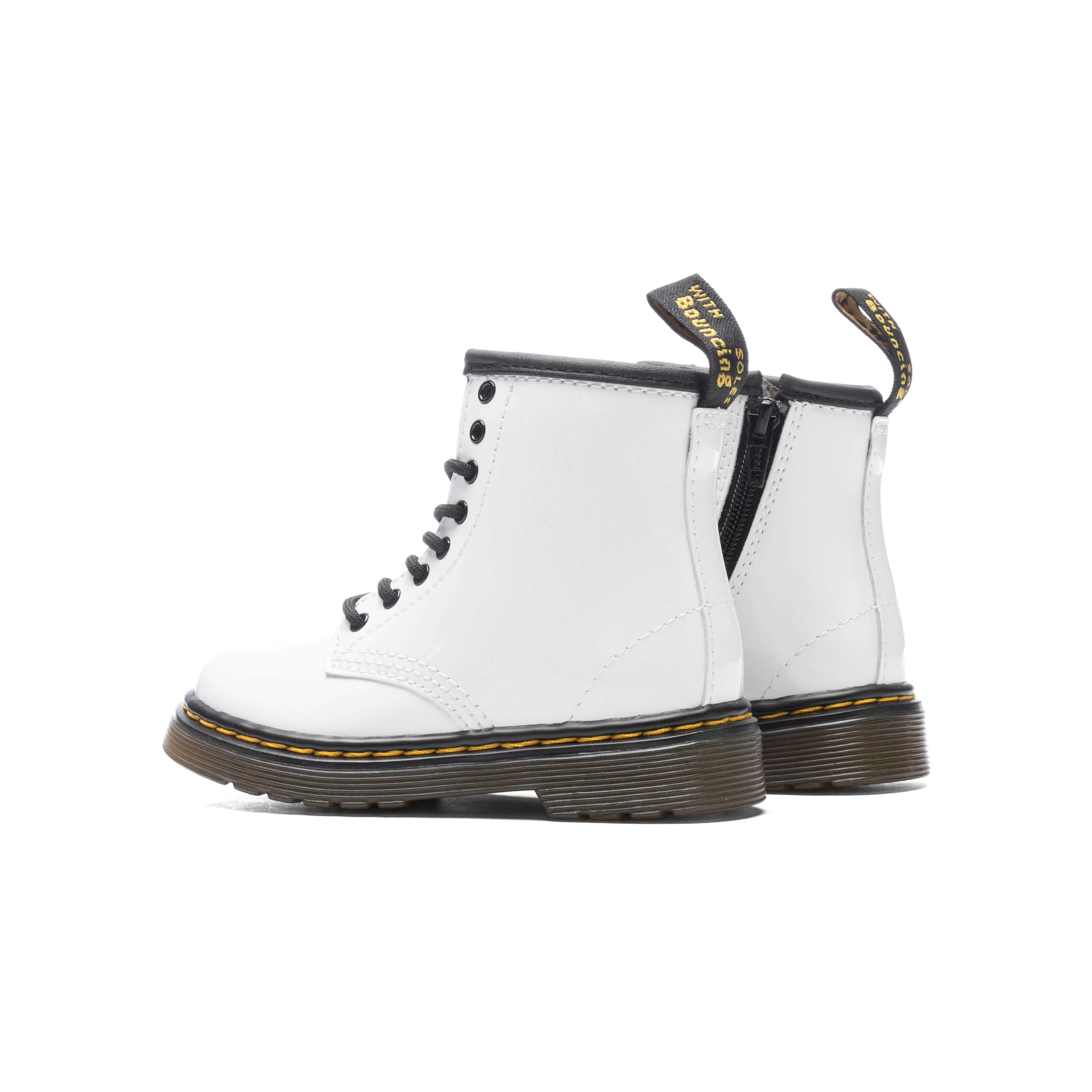 Toddler 1460 Patent Leather Boots - White Patent Lamper - Image 3