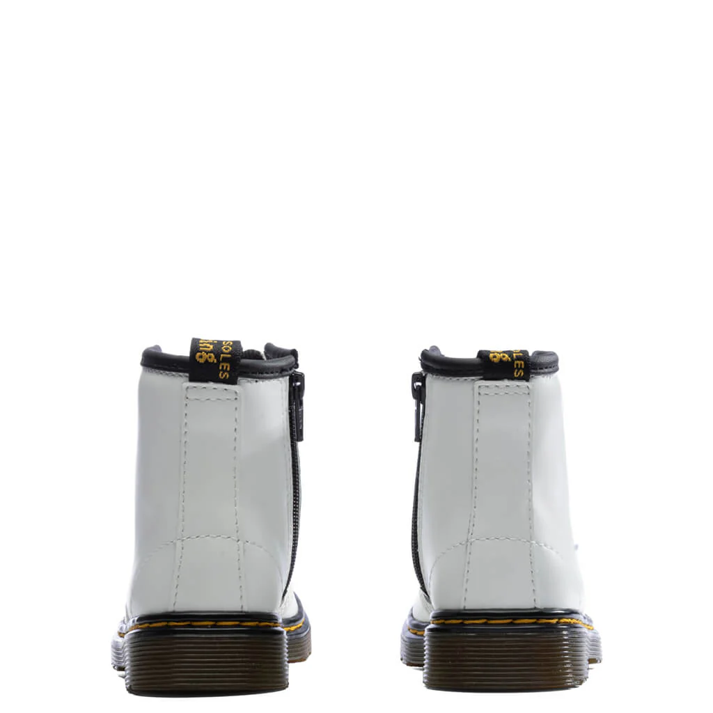 Toddler 1460 Leather Lace Up Boots - White - Image 4