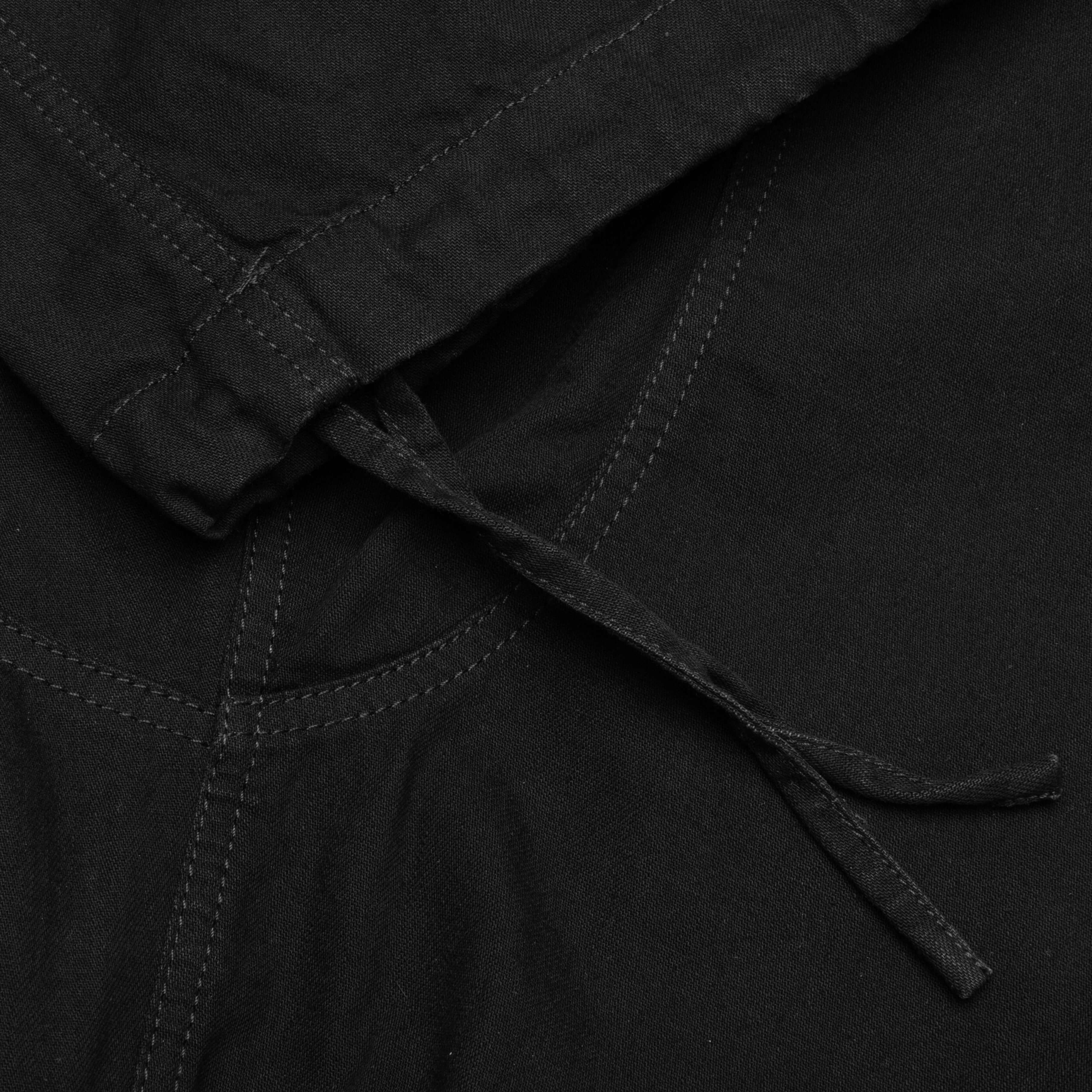 Elasticated Wait Zip Off Denim Pants - Black - Image 4