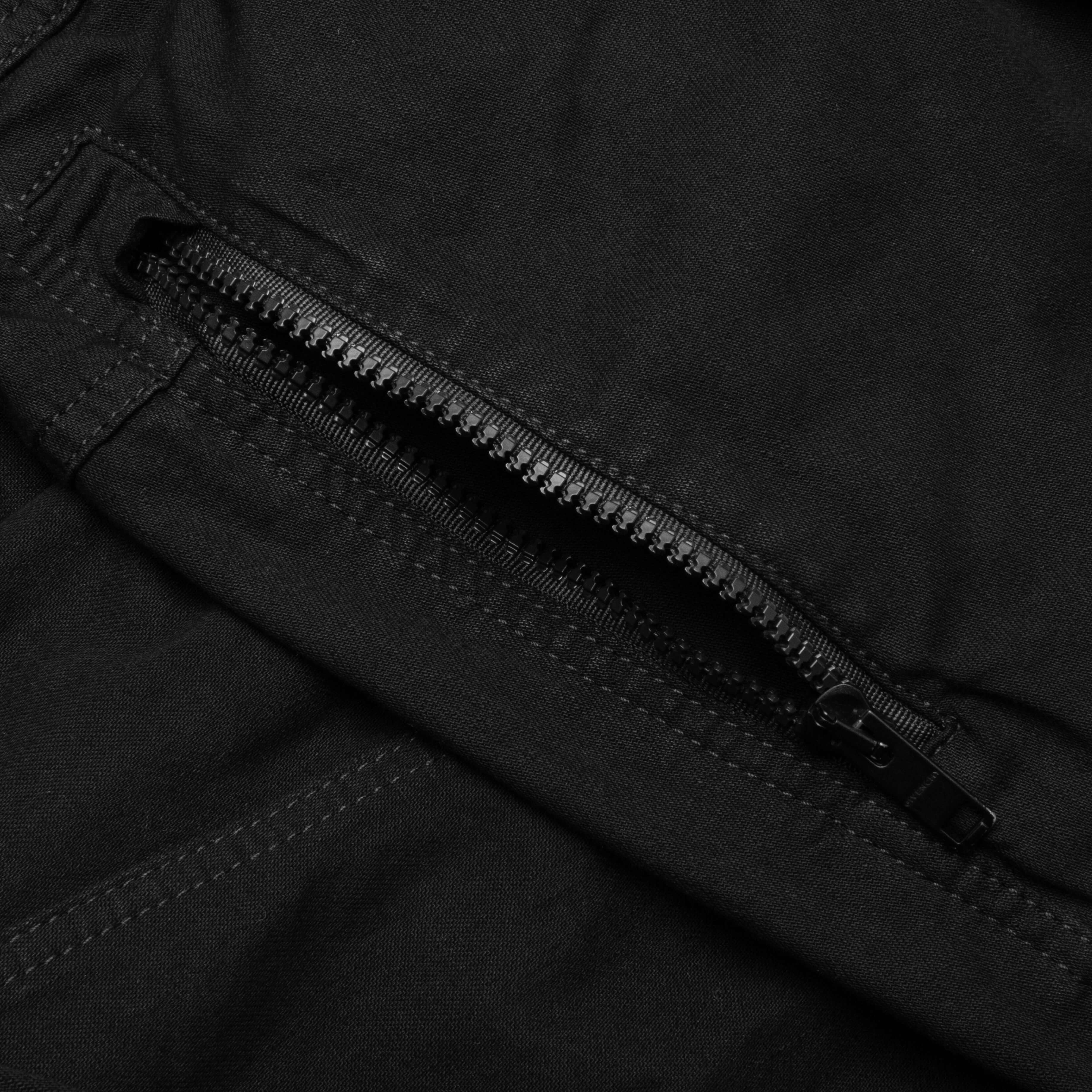 Elasticated Wait Zip Off Denim Pants - Black - Image 5