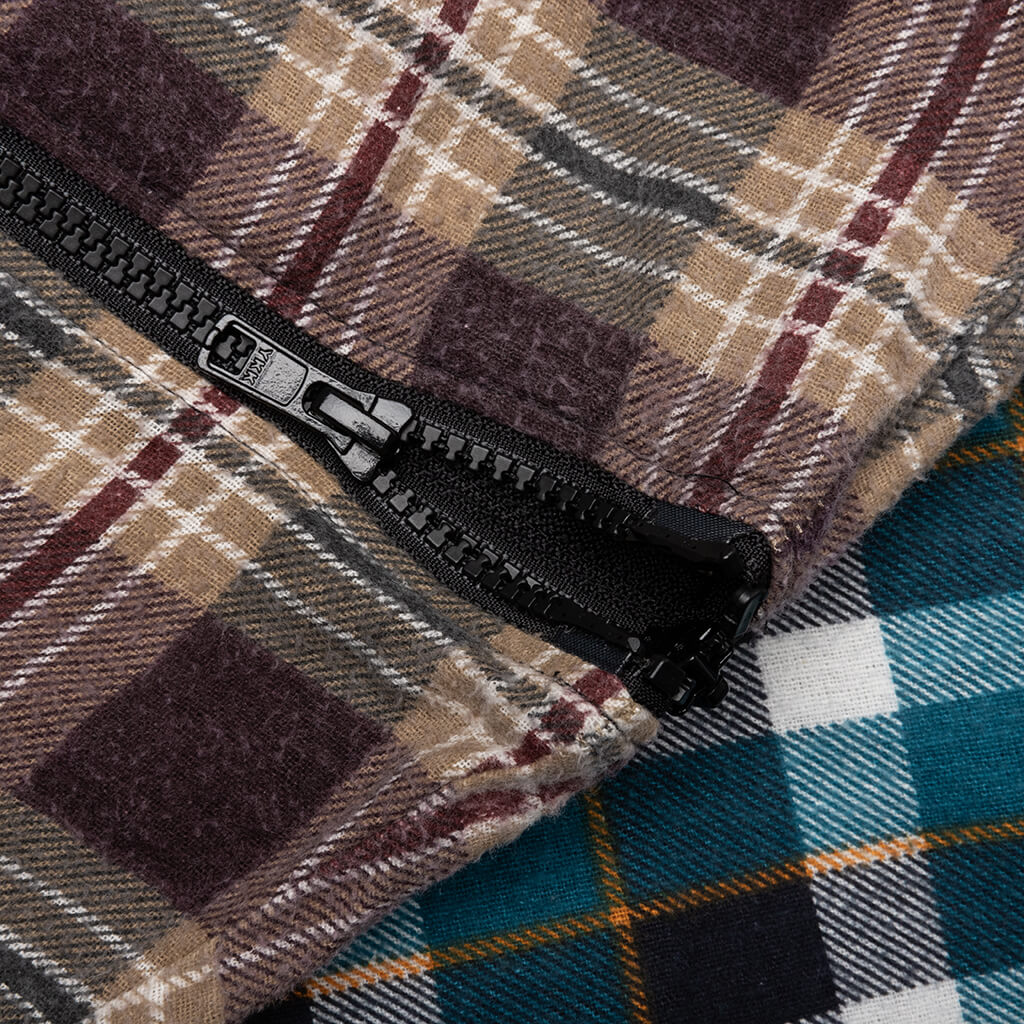 Flannel Shirt 7 Cuts Zipped Wide Shirt - Assorted - Image 5
