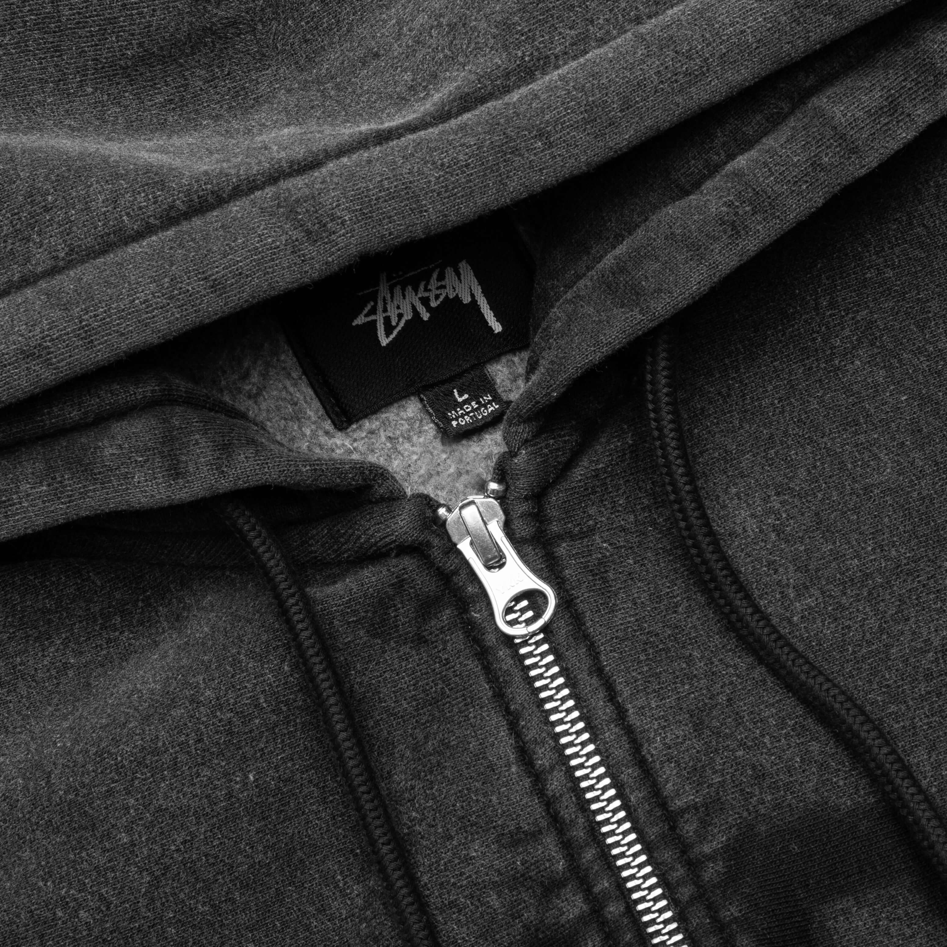 Faded Graphic Zip Hood - Washed Black - Image 3