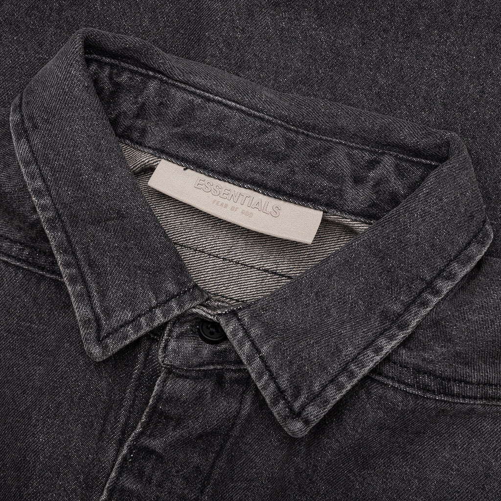 Essentials Denim L/S Shirt - Black - Image 3