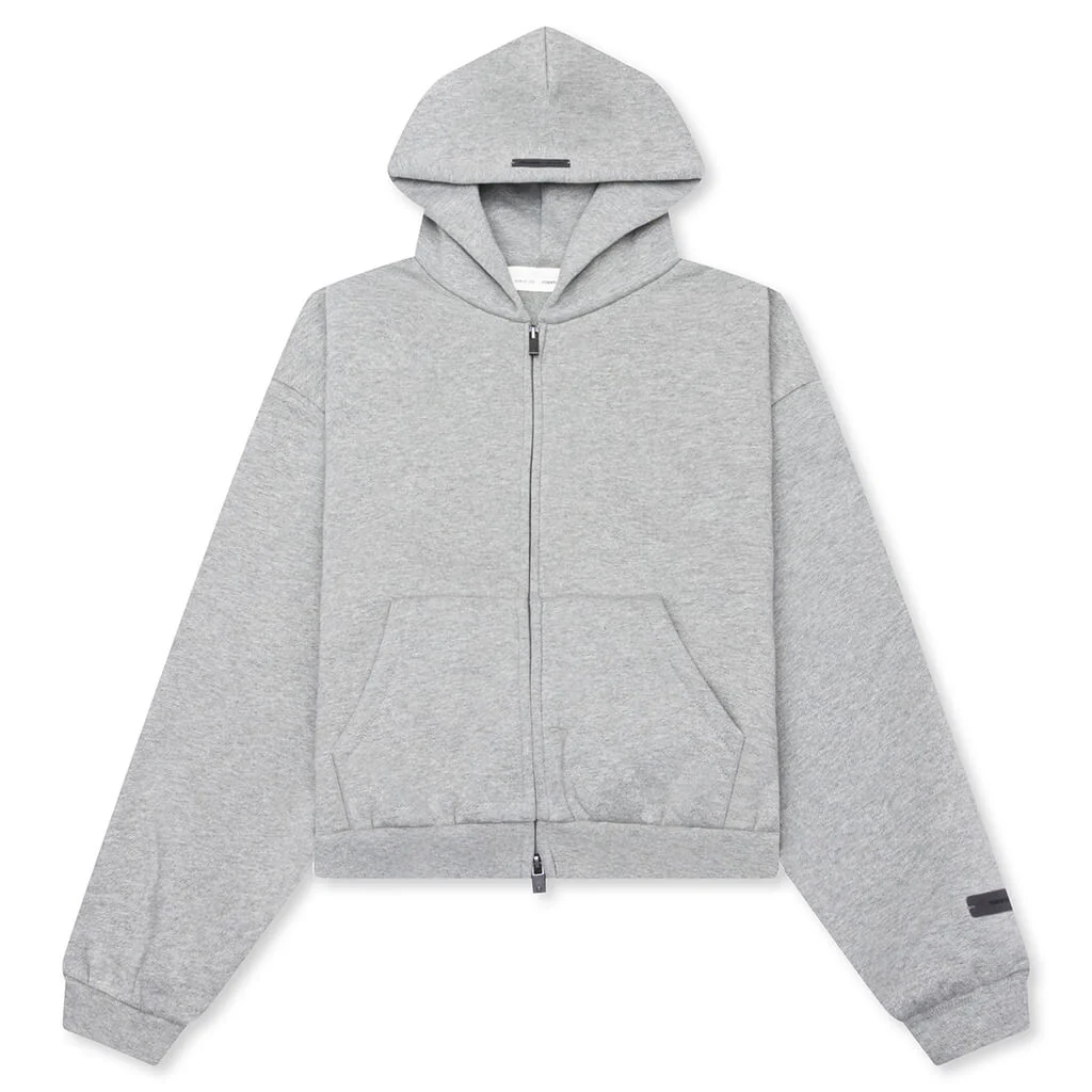Kid's Fleece Zip-Up Hoodie - Concrete Heather