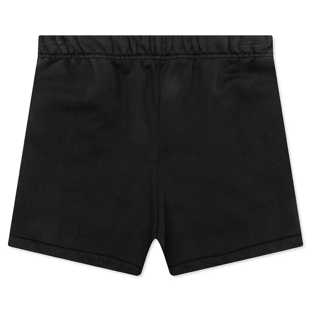 Kid's Heavy Fleece Soccer Short - Black - Image 2