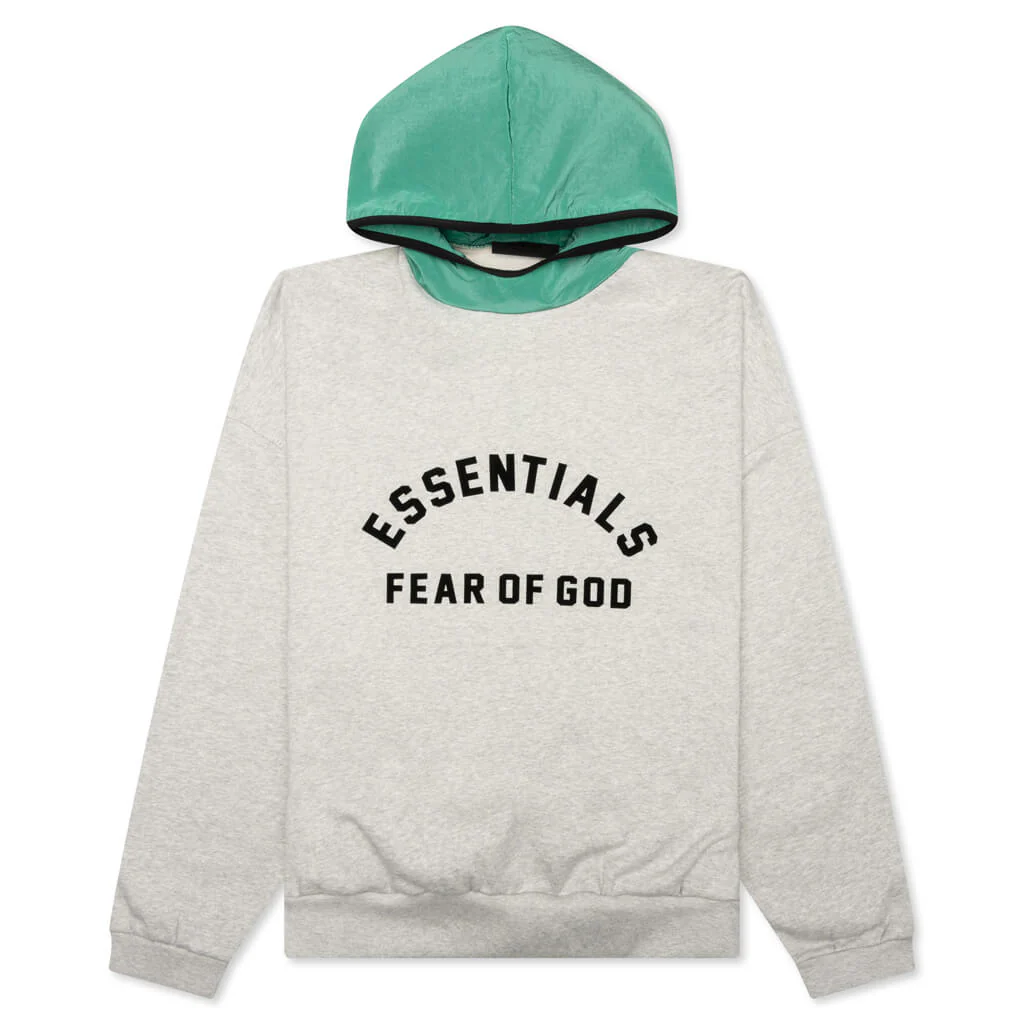 Nylon Fleece Hoodie - Light Heather Grey