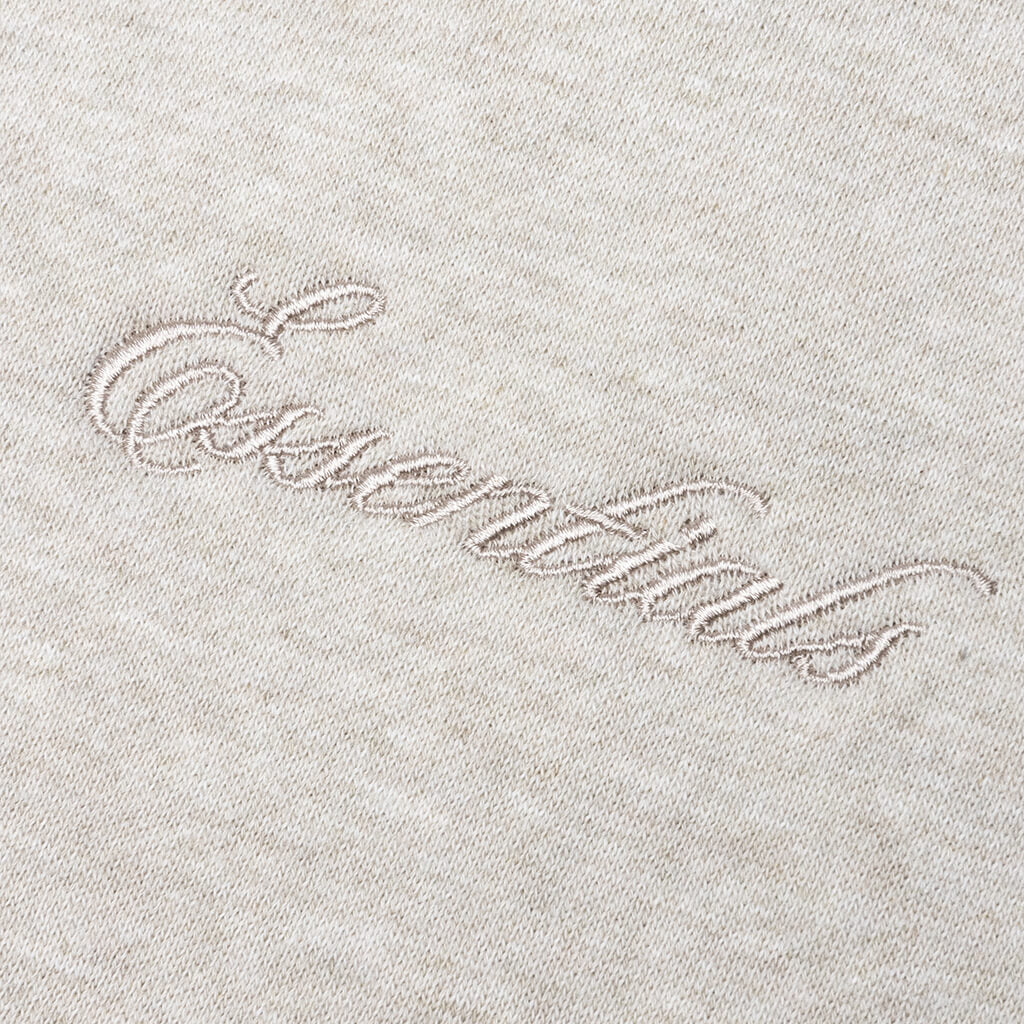 Relaxed Fleece Sweatpant With Piping - Heather Stone/Cloud White - Image 3