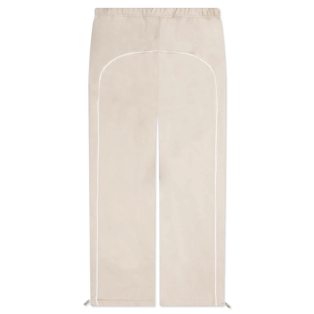 Relaxed Fleece Sweatpant With Piping - Timber/Cloud White - Image 2