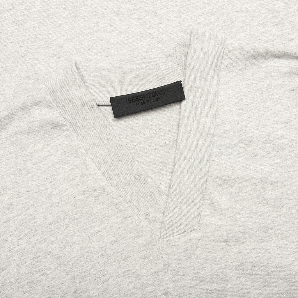 V-Neck T-Shirt T-Shirt - Light Heather Grey - Image 3